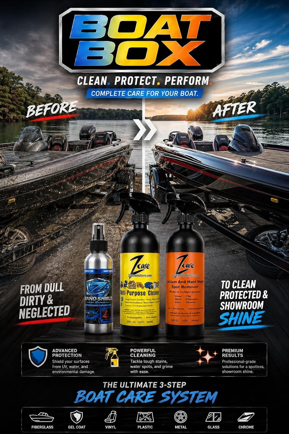 Boat Cleaning Kit Boat Soap Hard Water Spot Remover Multi Surface Cleaner