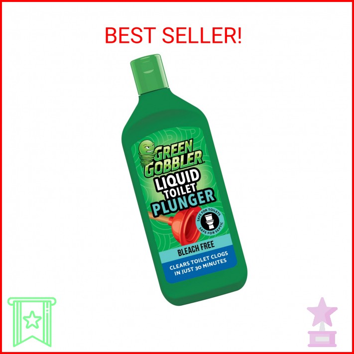 Green Gobbler Liquid Toilet Plunger | Clog Remover | Safe for Toilets and Septic