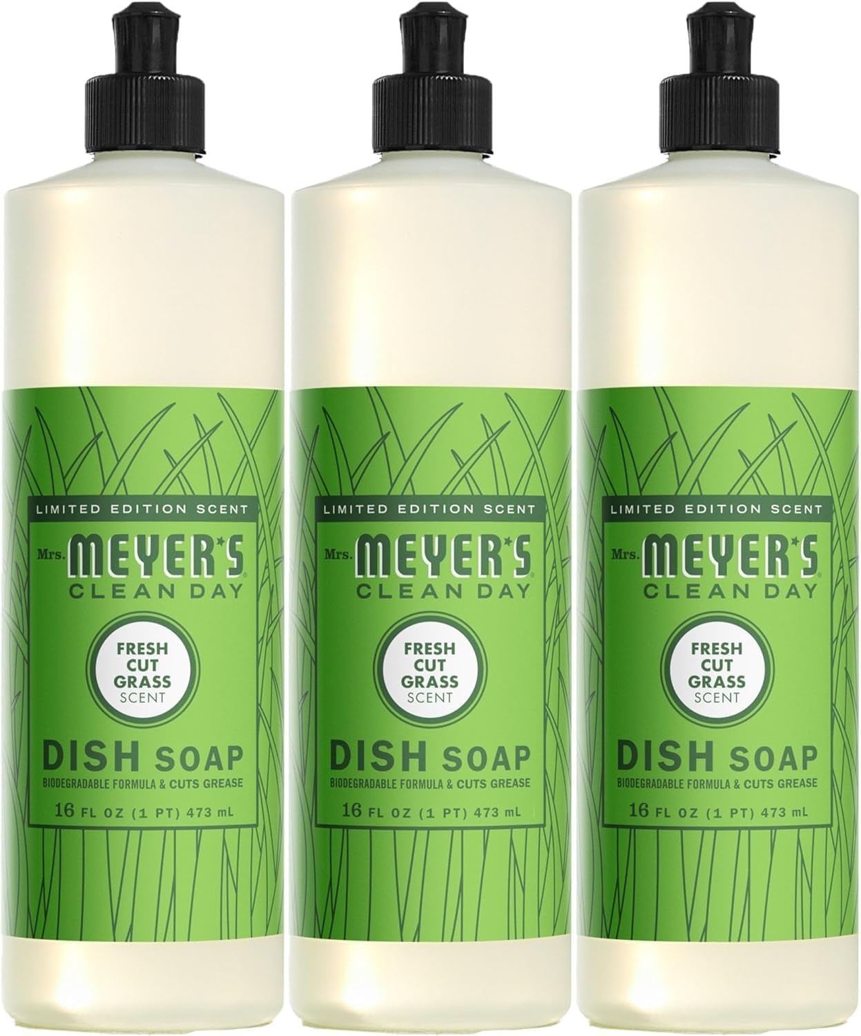 CLEAN DAY Liquid Dish Soap Daisy Scent 16 Ounce Bottle Pack of 3)