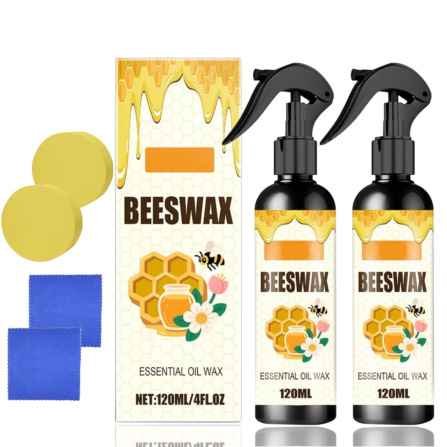 2PCS Beeswax Spray,Natural Furniture Polish,Beeswax Spray Cleaner,The Original M
