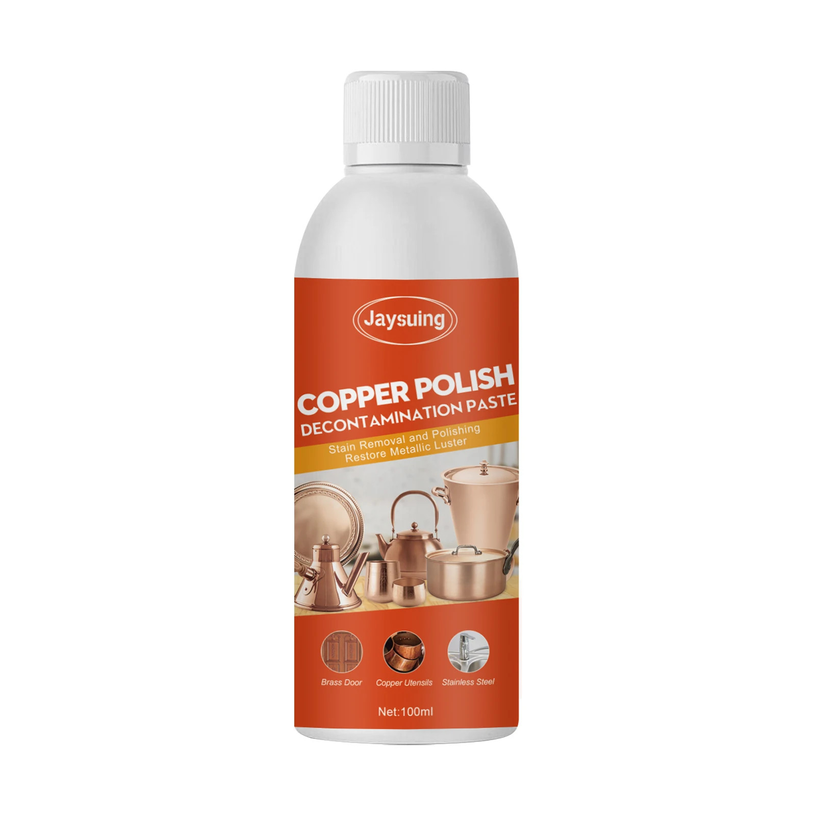 100ml Brass Copper Cleaner Polish Paste Non Abrasive Metal Rust Tarnish Remover