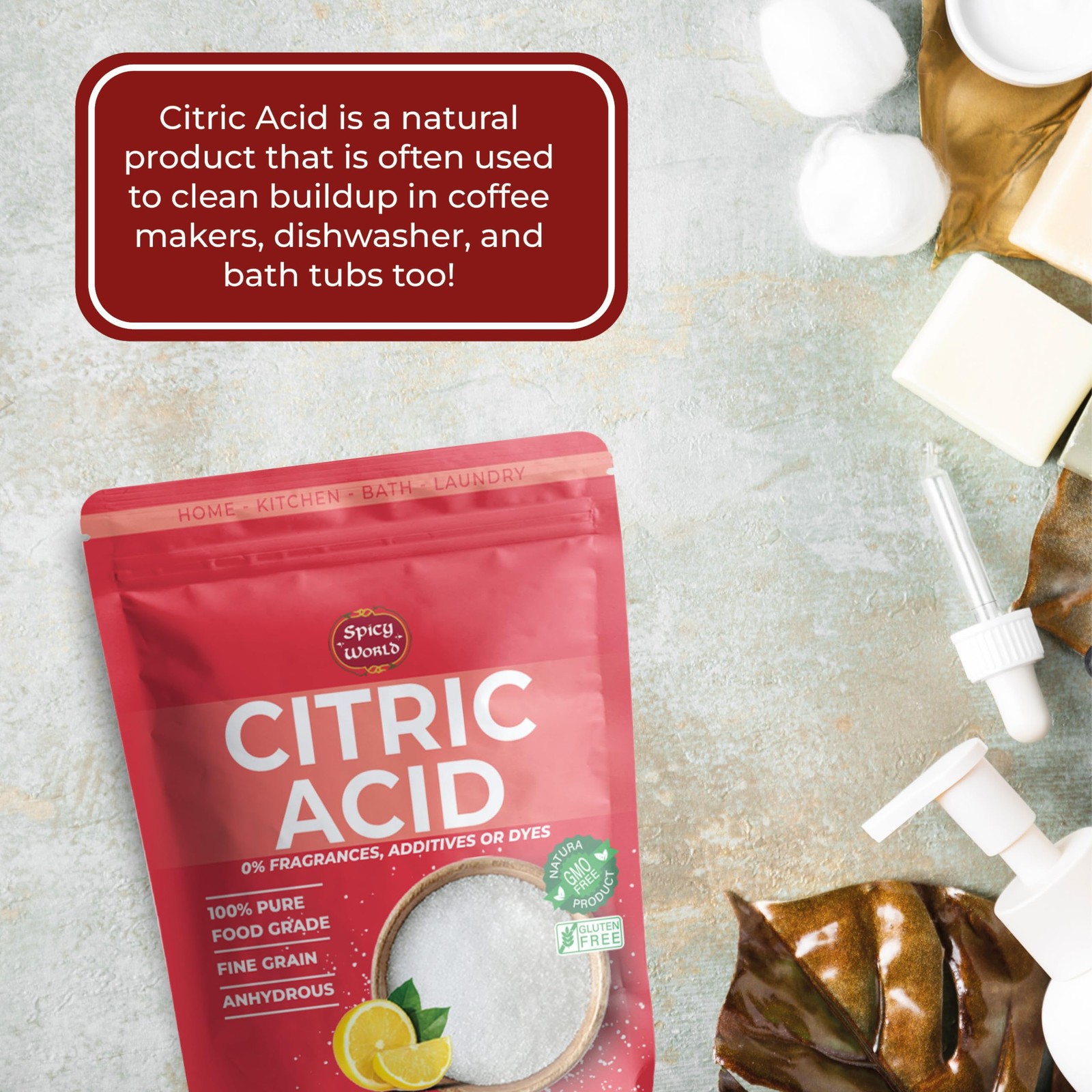 Pure Citric Acid 5 LB Food Grade Non GMO Powder Cleaning Bath Bombs Preserving