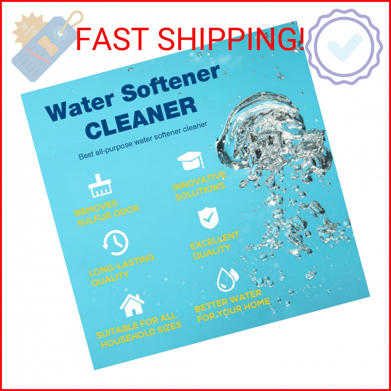 4-Pack Liquid Water Softener Cleaner, Water Softener Cleaner Solution