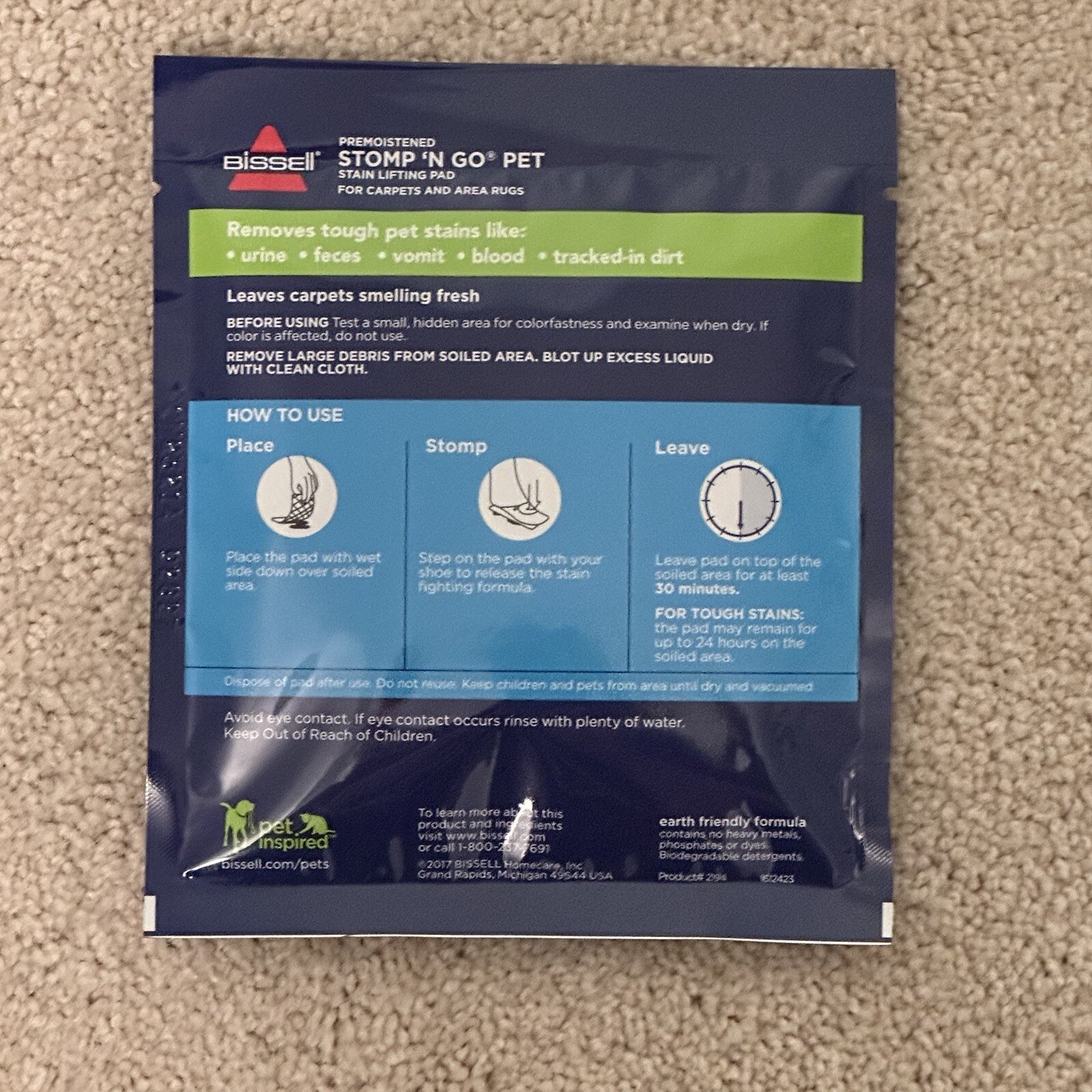 Bissell Stomp ‘n Go Pet Stain Lifting Pad+ OXY, 5 Pack, New, Sealed