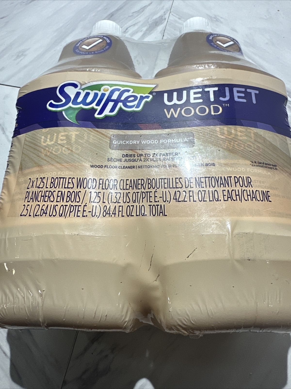 Swiffer WetJet Quickdry Formula Liquid Hardwood Floor Cleaner 1.25L (2 Count)