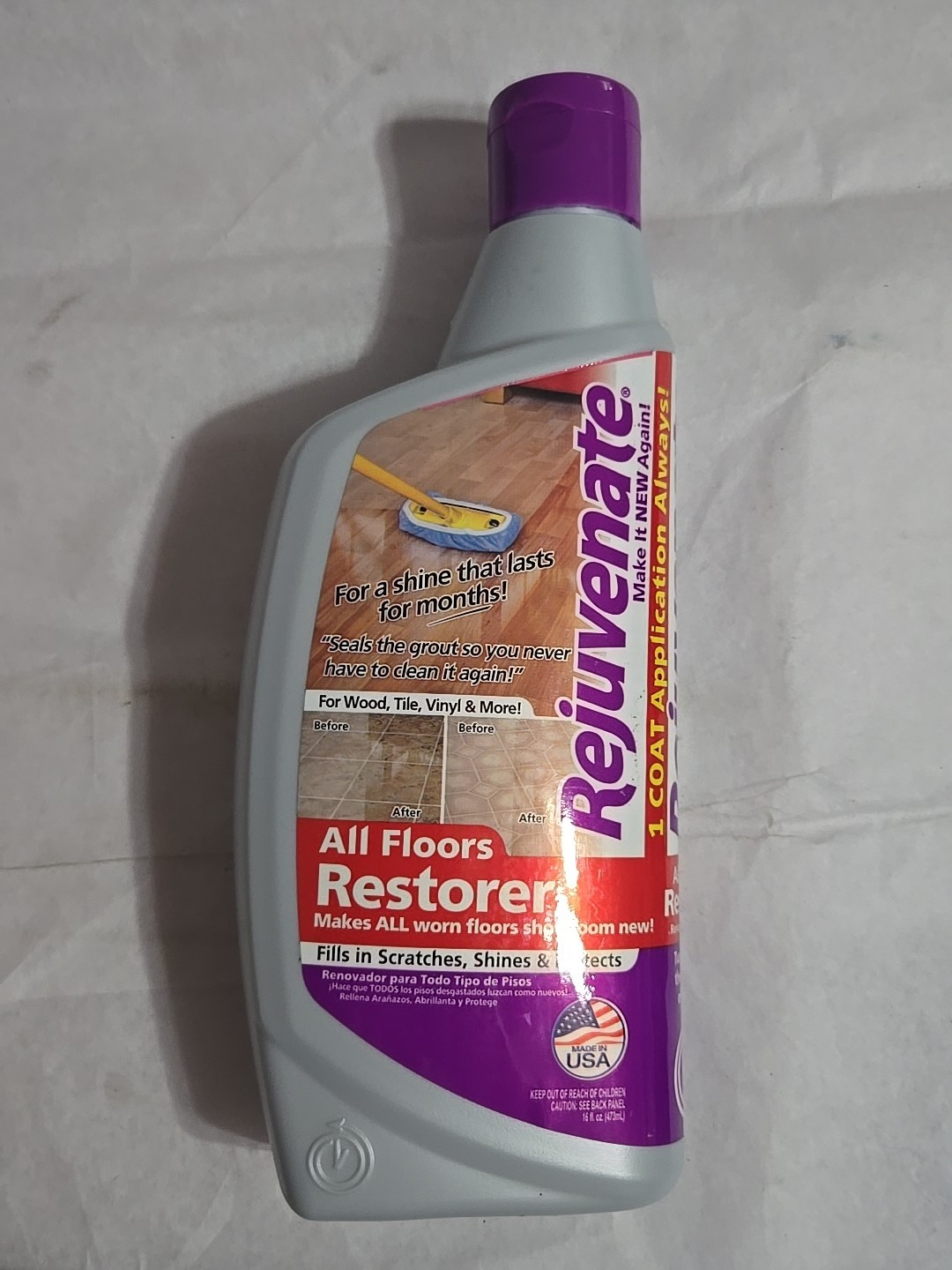 Floor Restorer Protectant 16 Oz Rejuvenate Hardwood Vinyl Parquet Laminate Tile