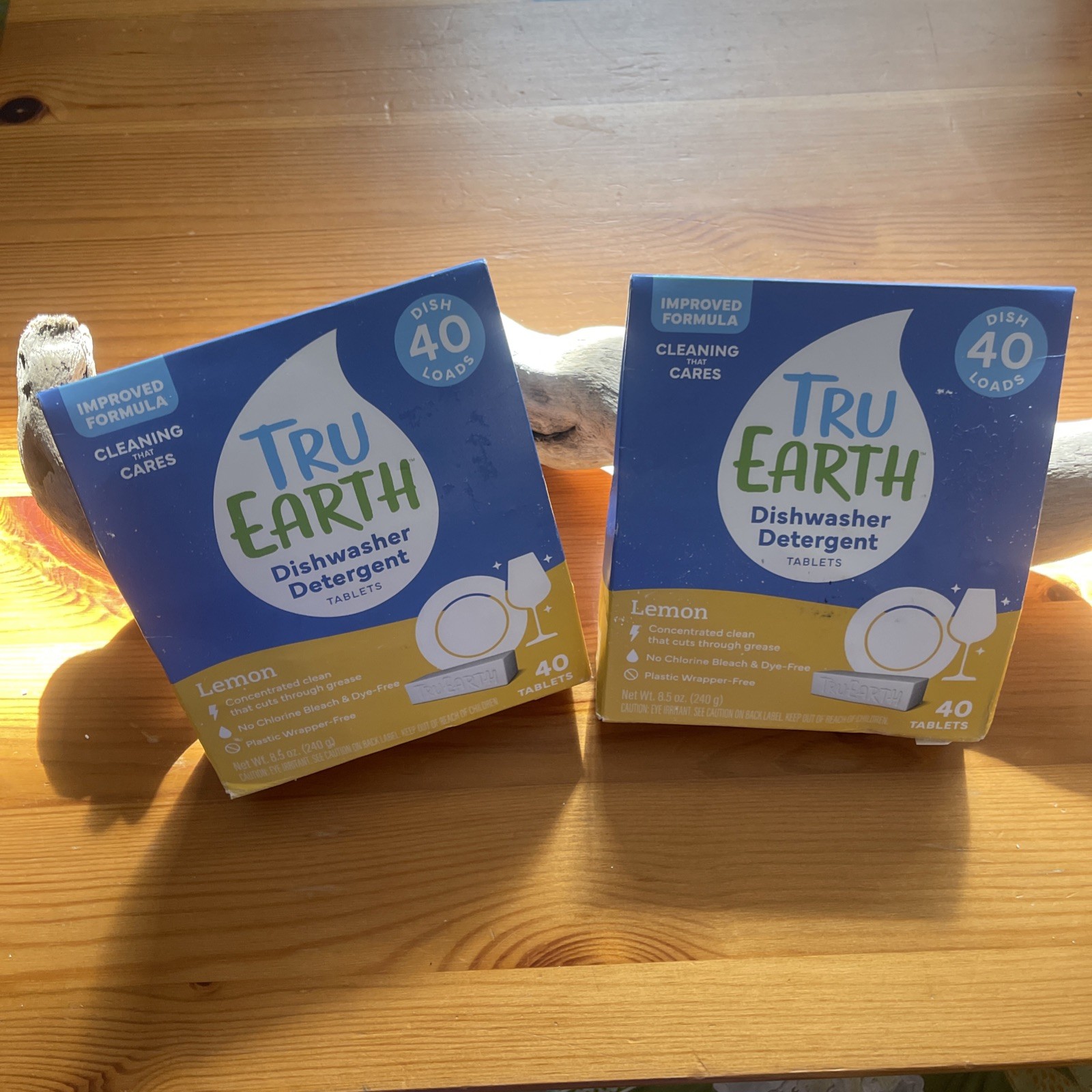 Tru Earth Dishwasher Detergent Tablets Lemon Scent 40 Tablets Cuts Grease X(2)