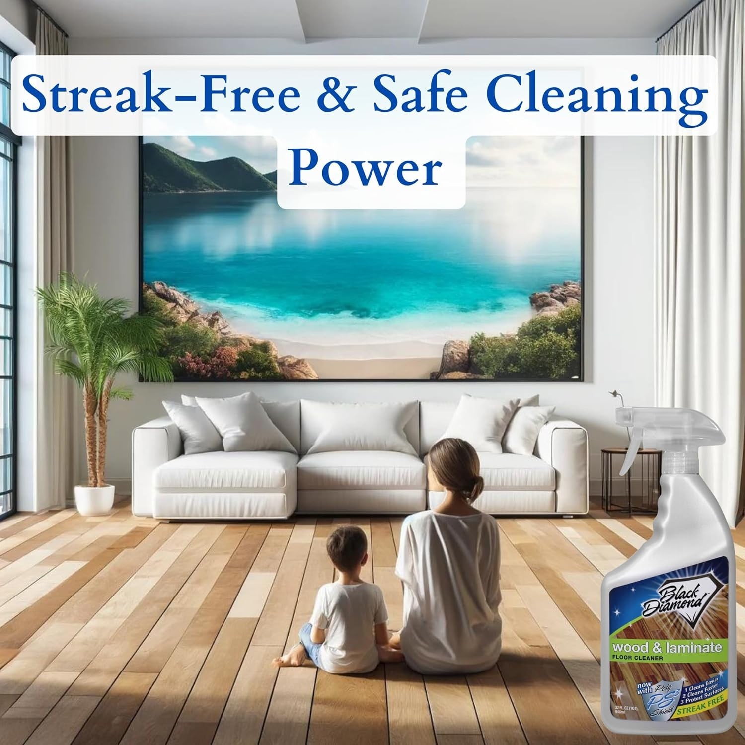 Wood & Laminate Floor Cleaner- Ready to Use Non-Toxic No-Rinse Formula – Safe…