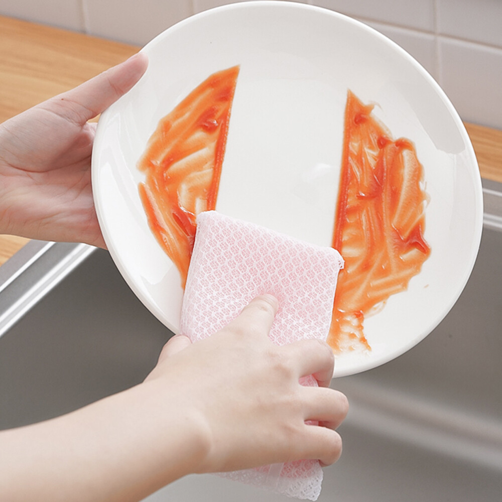 10pcs Scouring Pad Sponge Scrubber Cleaning Dishcloth Kitchen Dish Washing Cloth