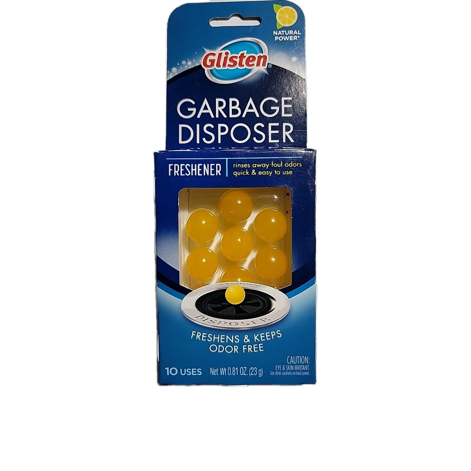 Glisten Garbage Disposer Freshener, Lemon Scent, 10 Capsules Keeps Odor Free