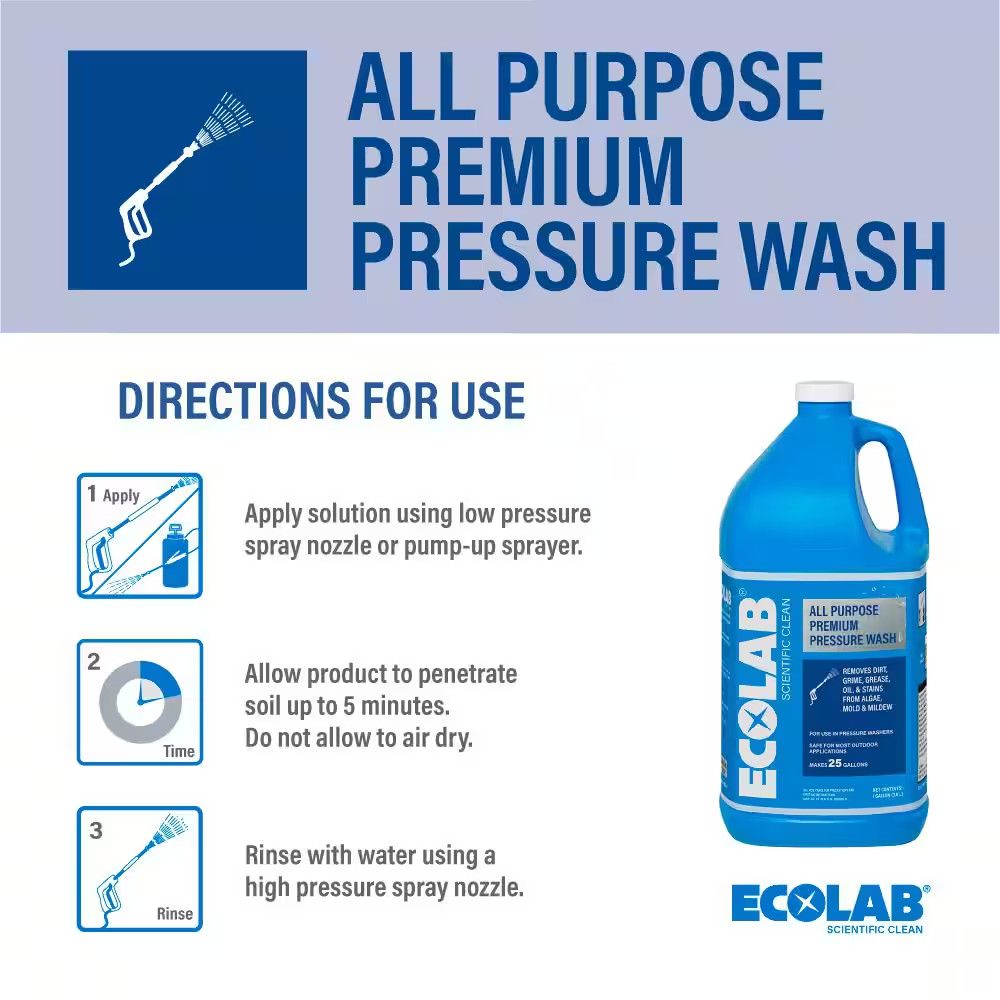 1 Gal. All Purpose Premium Pressure Wash Concentrate, Removes Stains on Patios,