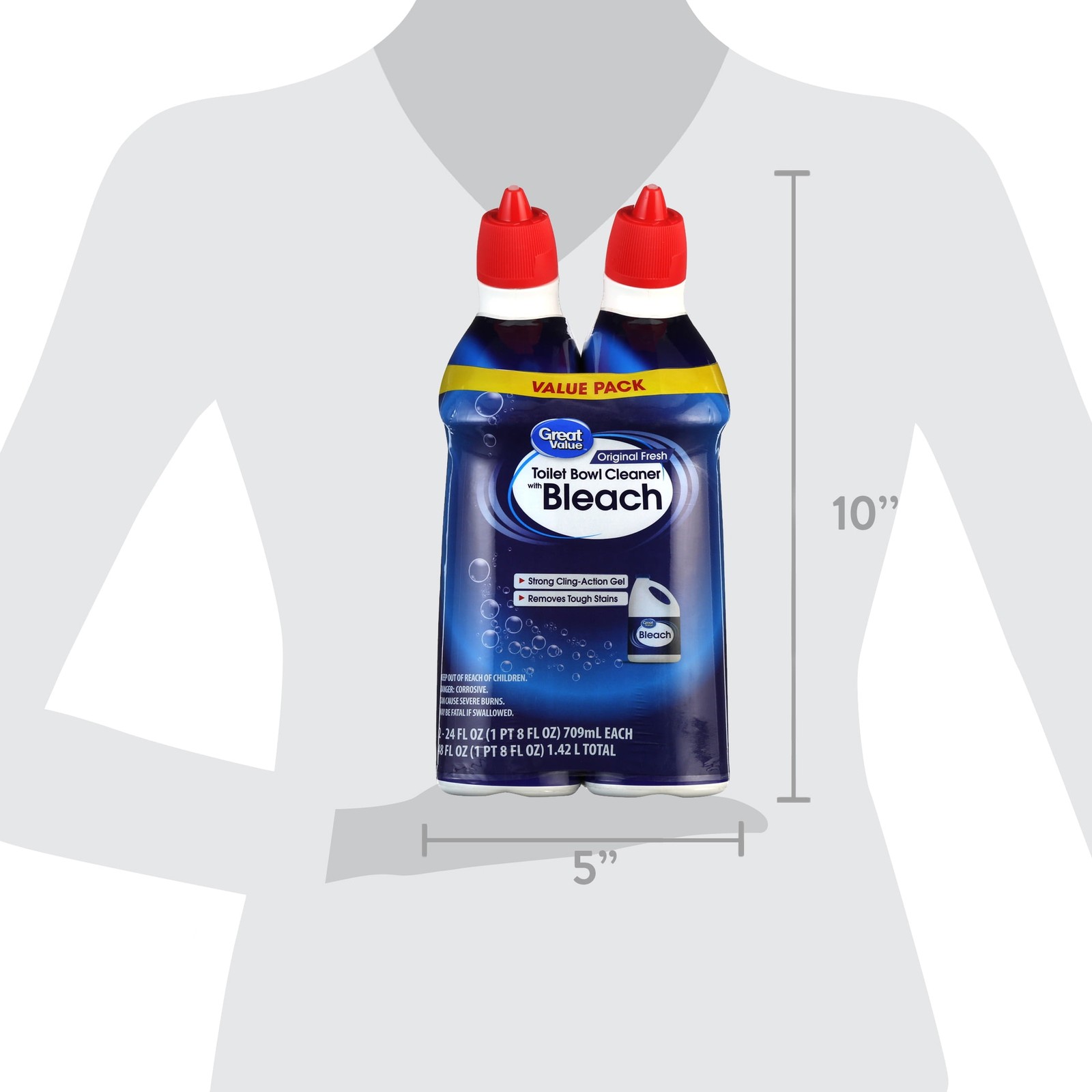 (3 pack) Great Value Toilet Bowl Cleaners, Fresh scent, 24 Fluid Ounce, 2 Count