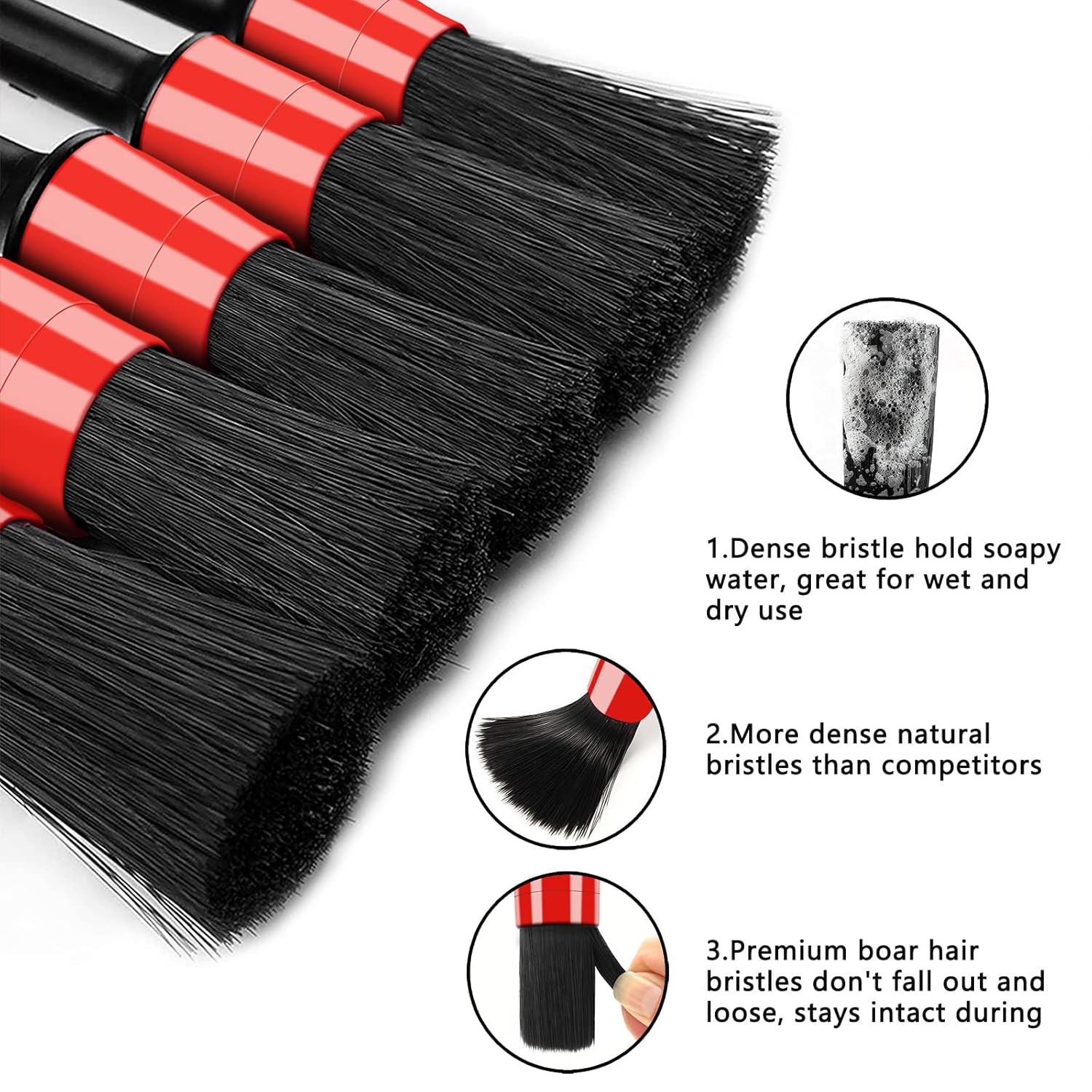 HMPLL 10pcs Auto Car Detailing Brush Set Car Interior Cleaning Kit Includes 5 Bo