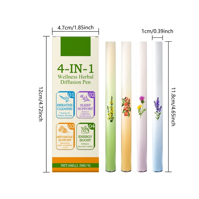 4PCS Natural Diffuser with Mint for Lung Health & Fresh Air 2026 NEW