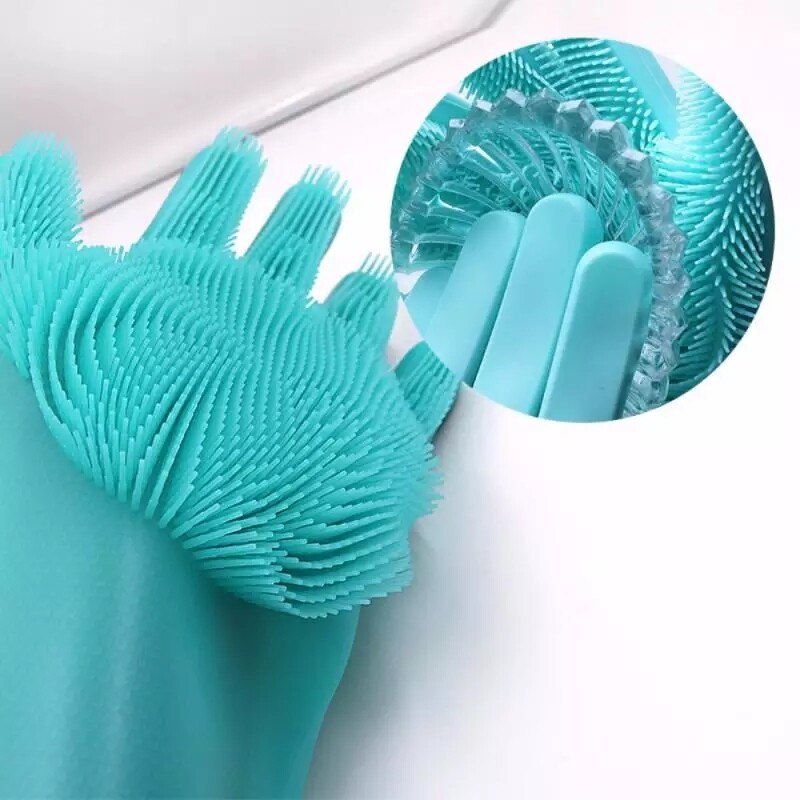 Reusable Silicone Heat Resistant Glove Brush for Cleaning Household Dish Washing