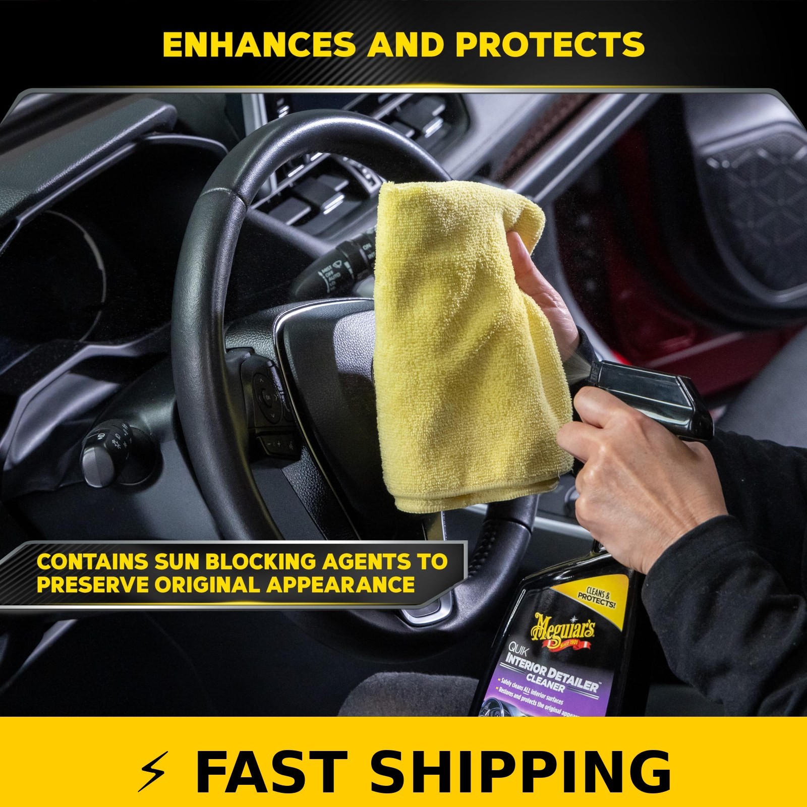 Meguiar’s Quik Interior Detailer Cleaner – 24 Oz Spray Bottle