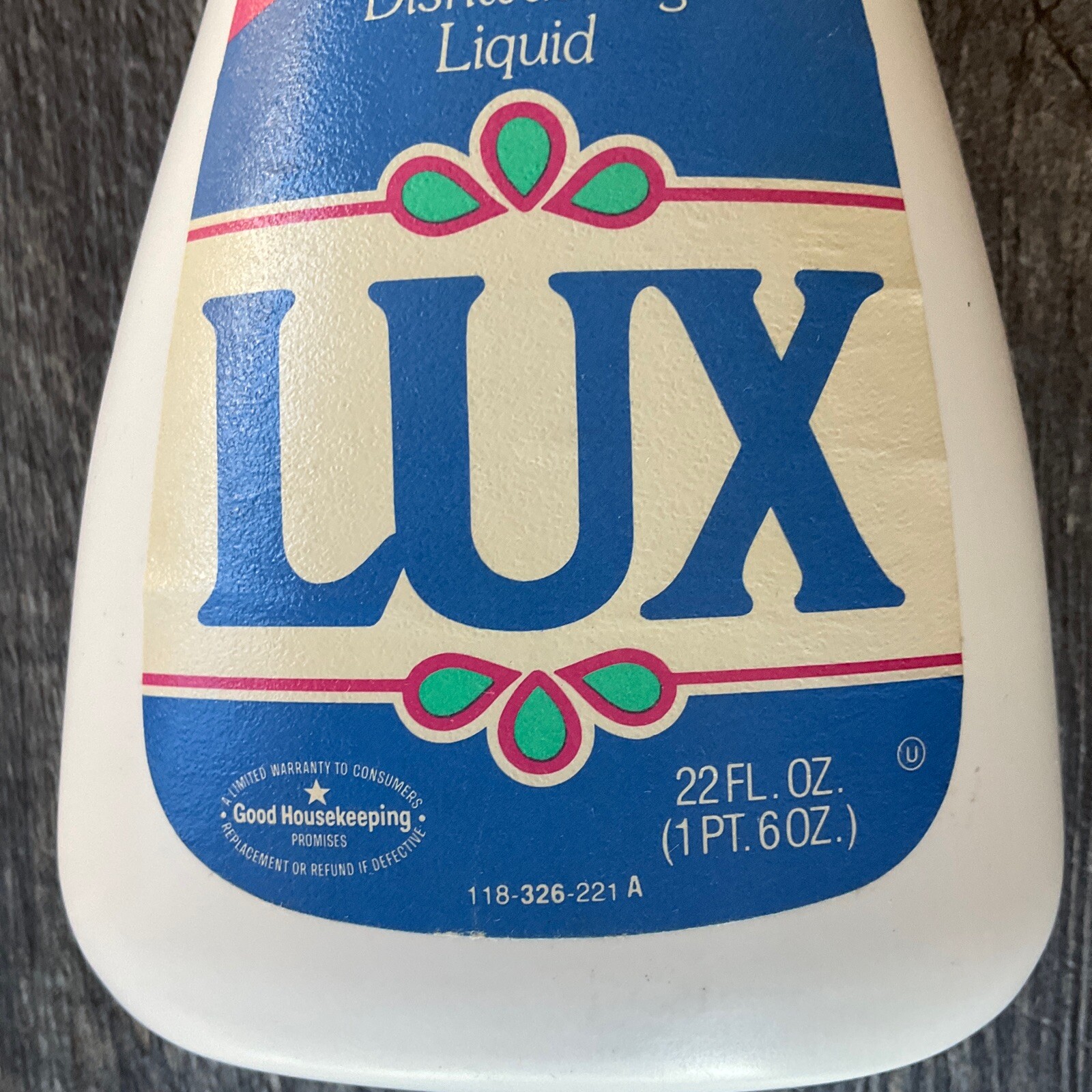 Vintage Lever Brothers co. LUX Mild Dishwashing Liquid 22 oz 1980s dishwash Soap