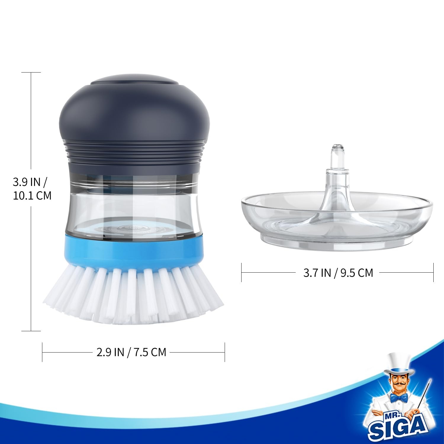 Soap Dispensing Palm Brush Storage Set, Kitchen Brush with Holder for Pot Pan…
