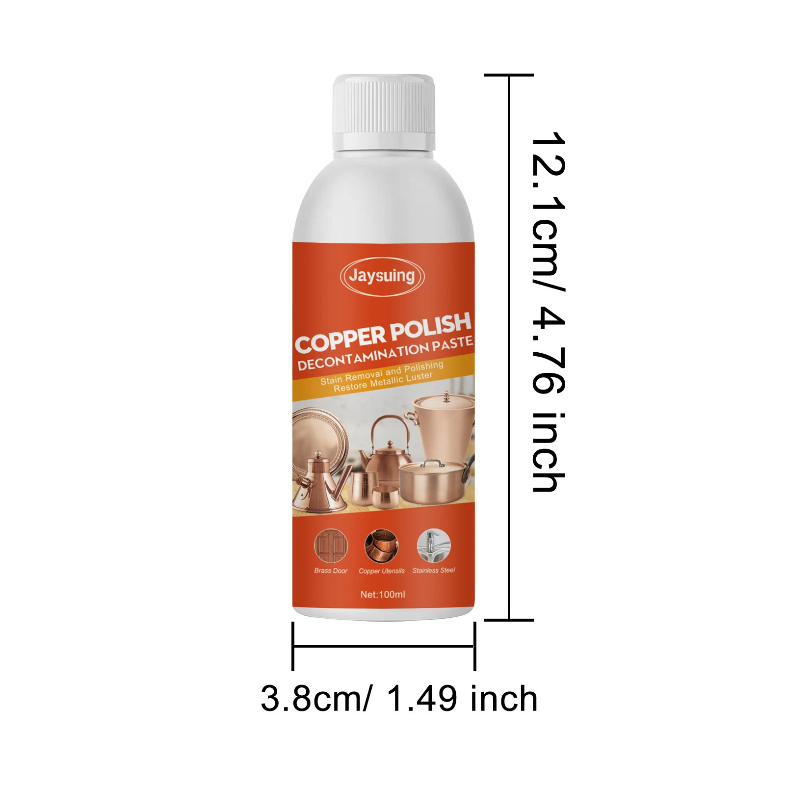 100ml Brass Copper Cleaner Polish Paste Non Abrasive Metal Rust Tarnish Remover