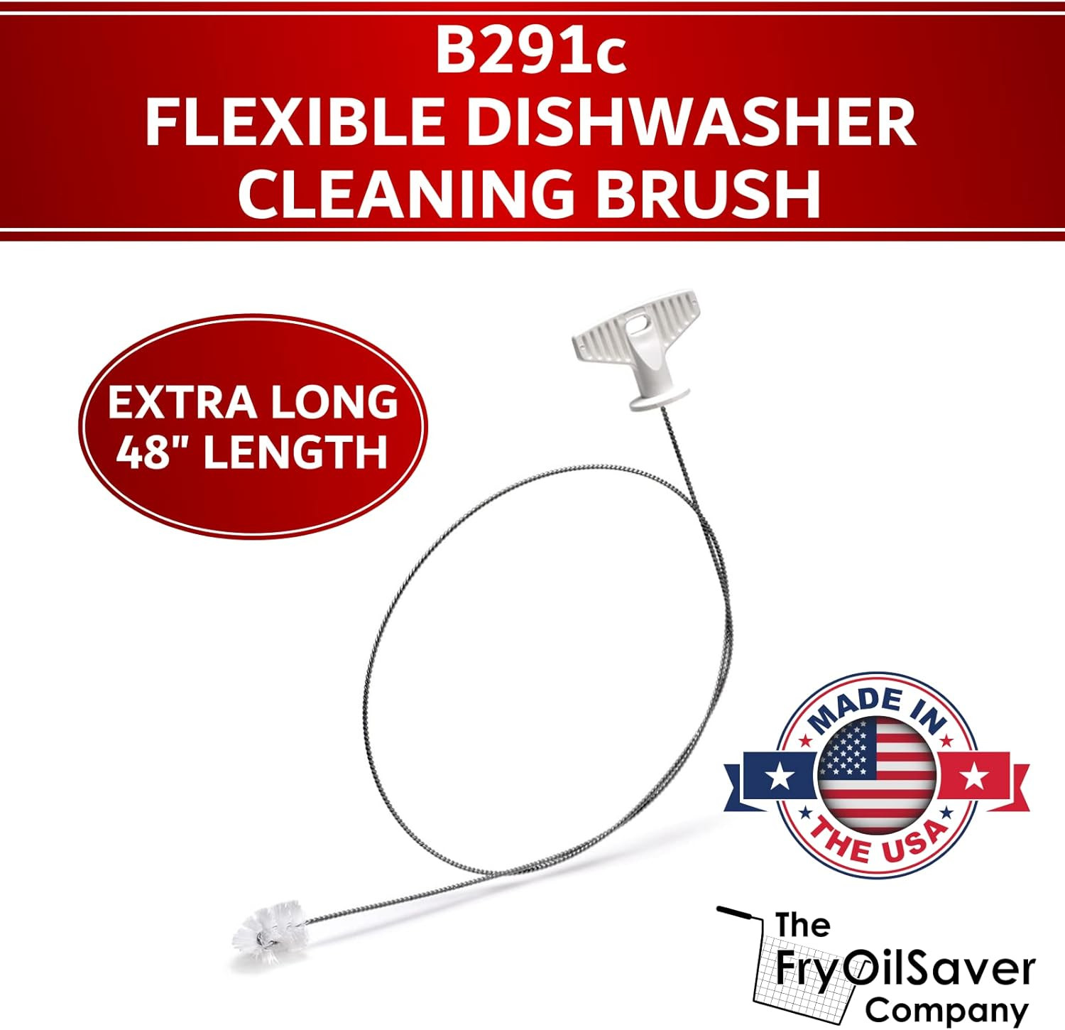 48″ Air-Gap Drain Brush – Flexible Dishwasher and Sink Cleaner Tool for Home and