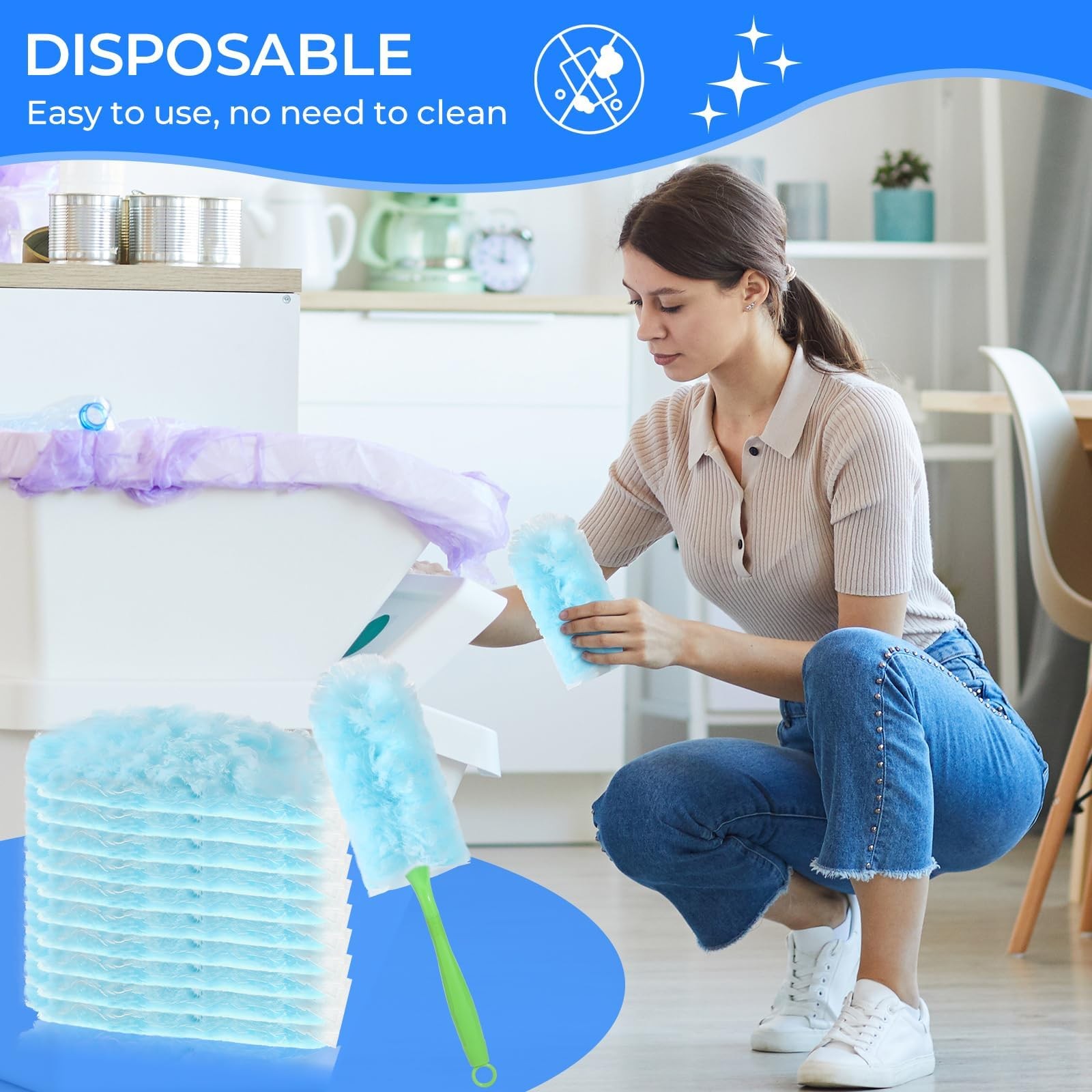 30pcs Disposable Dusters Refillsbulk Heavy Duty Dusters Refills 360 Degree Duste