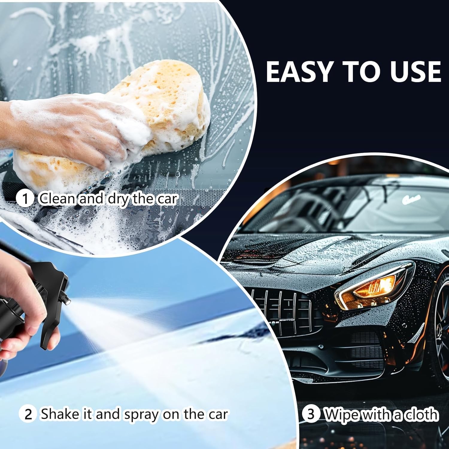 300ML Ceramic Car Coating Spray – Quick Car Coating, Extremely Hydrophobic For
