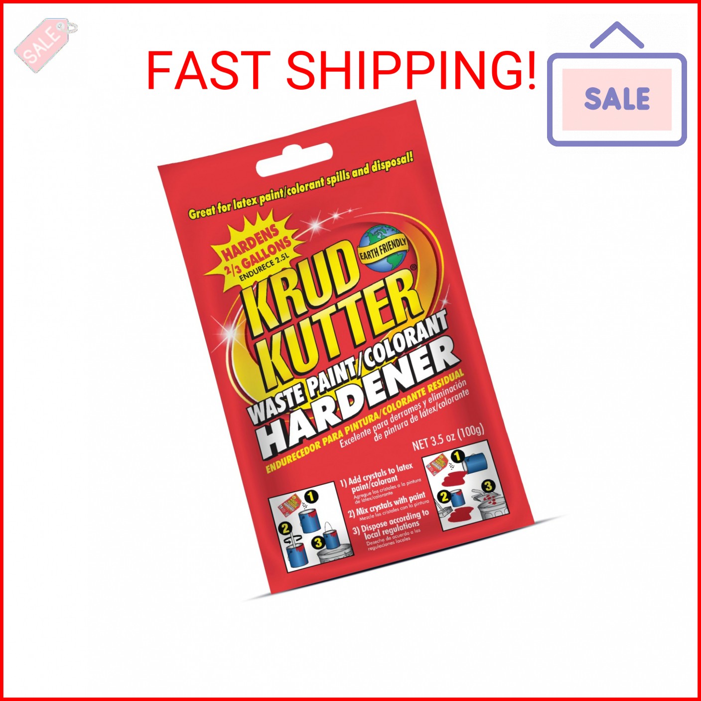 Krud Kutter Waste Paint Hardener, 3.5 oz, Odorless Paint and Colorant Solidifier