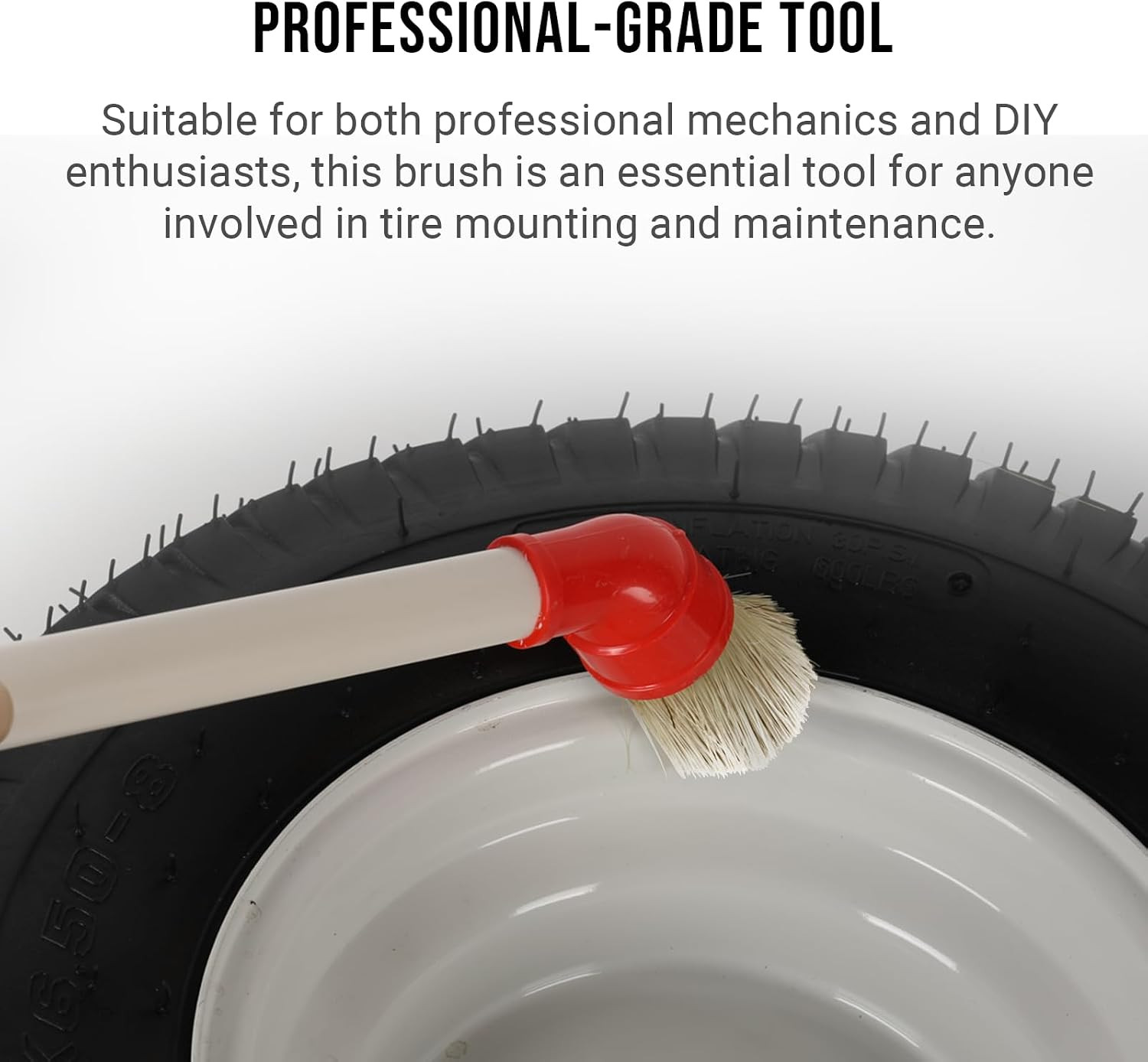 (2-Pack) Curved Applicator Brush for Tire Mounting Paste, 11″ Plastic Handle, 45