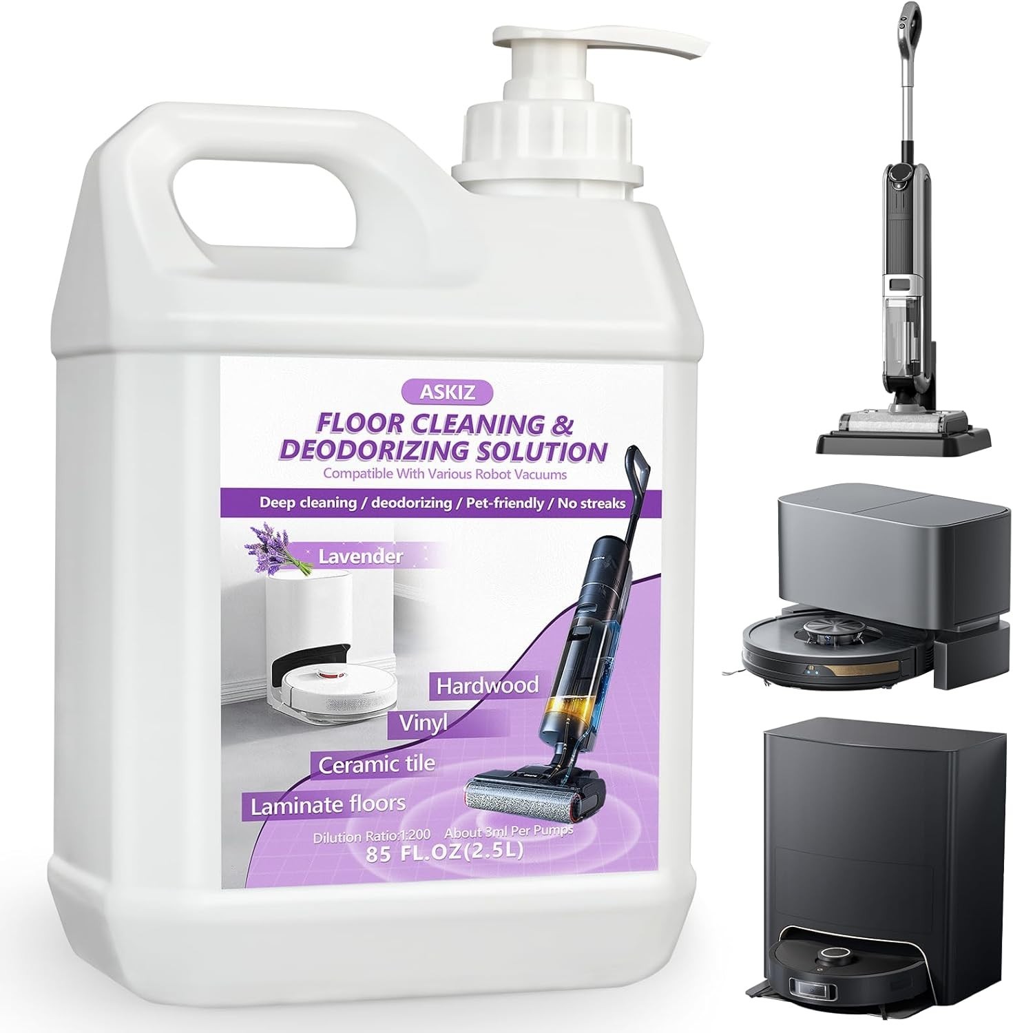 85 FL OZ Floor Cleaning Solution,Floor Cleaner for Mopping with Tineco,Deep C…