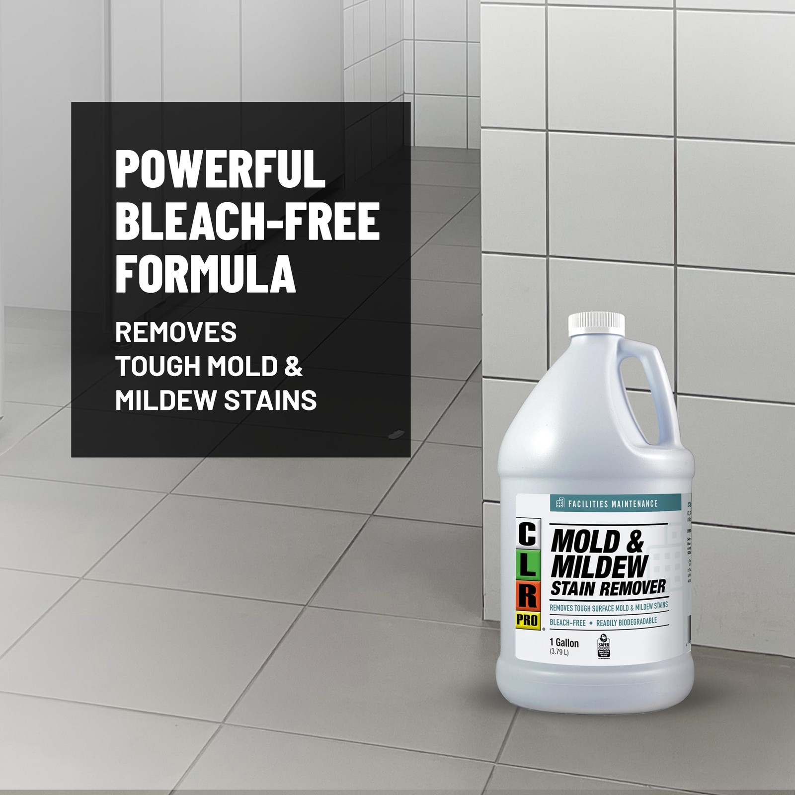CLR PRO Heavy Duty Bleach-Free Mold and Mildew Stain Remover, 1 Gallon Bottle…