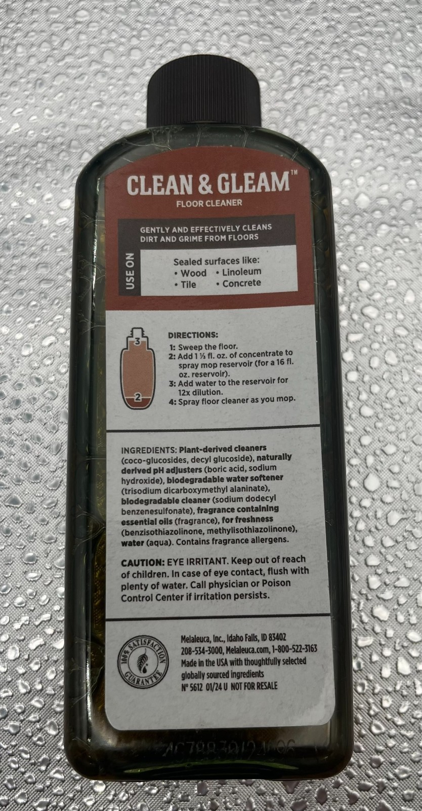 Melaleuca Ecosense Clean & Gleam 12X Super Concentrated Floor Cleaner 8oz Sealed