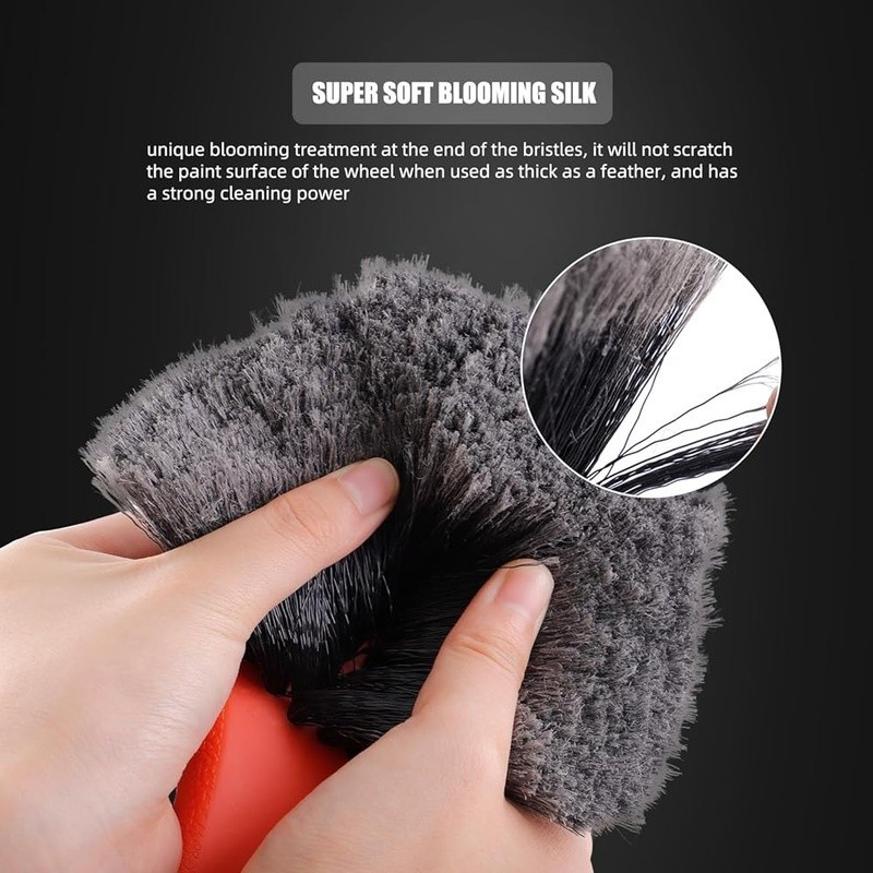 Ergonomic Wheel Tire Brush Kit 7 Pieces Flexible Cleaning Tools Vehicles New
