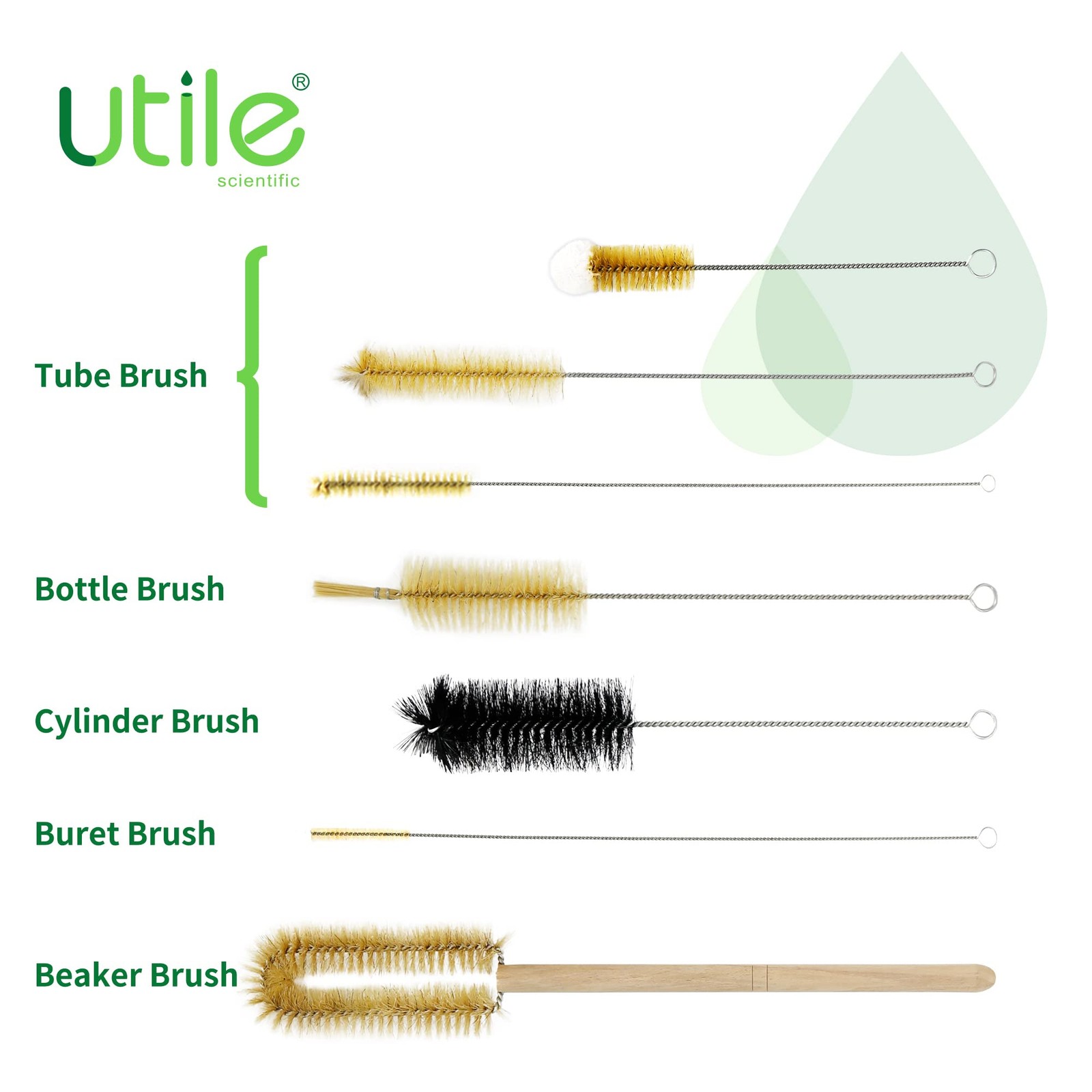Utile 7 Pcs Lab Cleaning Brush Set 7 Sizes for Different use one Beaker Brush…
