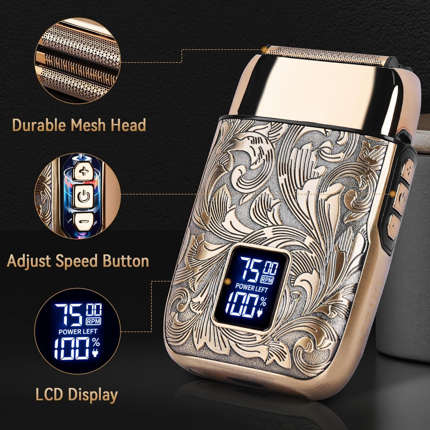 Ufree Close Shave Electric Foil Shavers for Men, 3-Speed Electric Razor, Bald