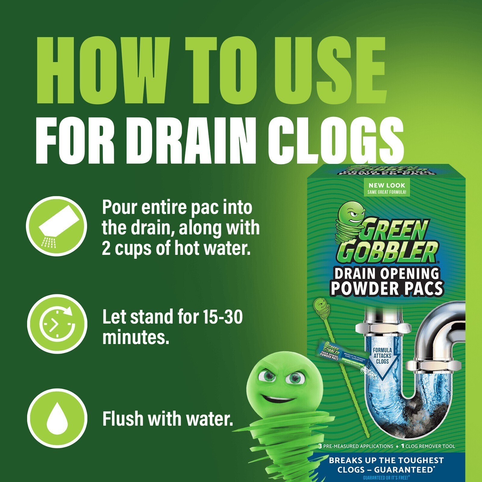 8.25 Oz. Draining Opening Pacs Clog-Free 3 Count Dining Home Hotel Septic Safe