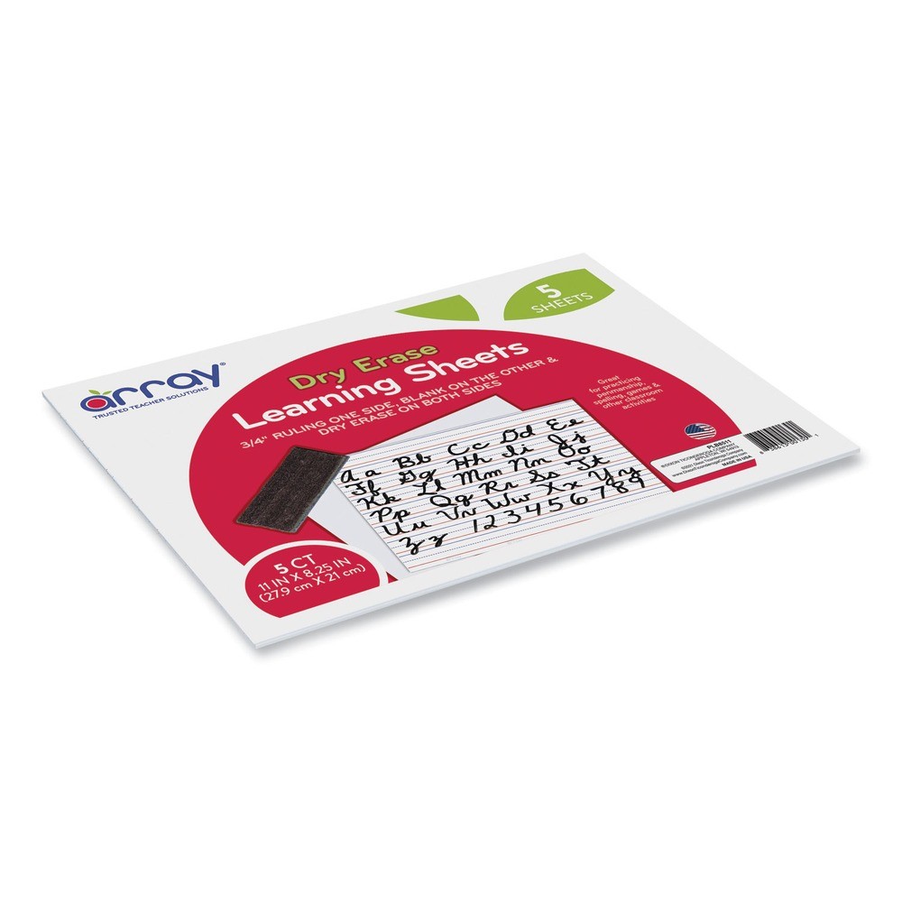 Pacon LB8511 GoWrite Dry Erase Learning Boards – White Surface (5/Pack) New