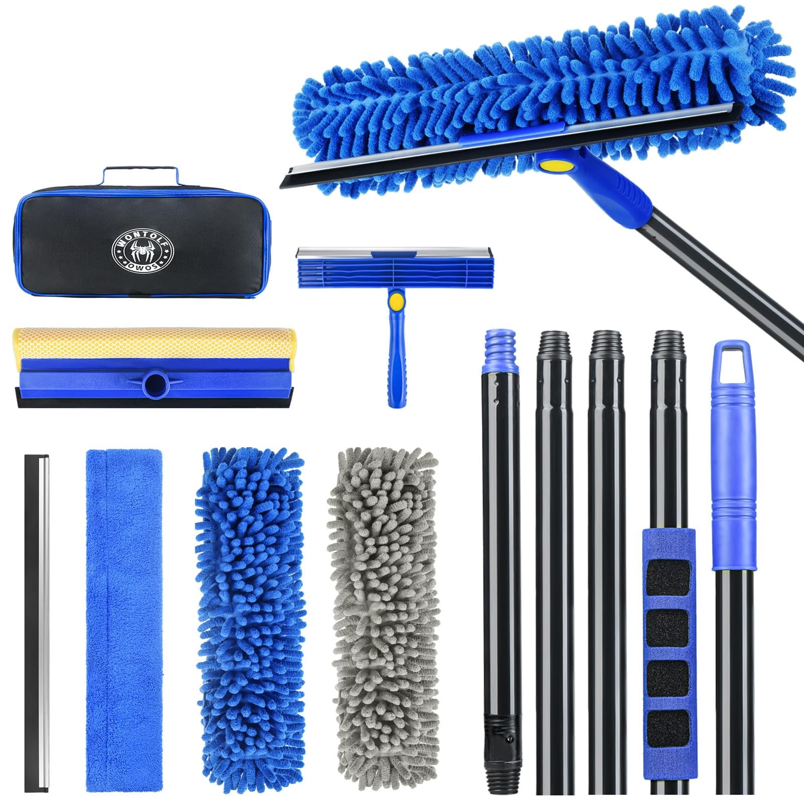4-in-1 Window Squeegee, 79” Window Cleaner Tool with Extension Pole, Window …