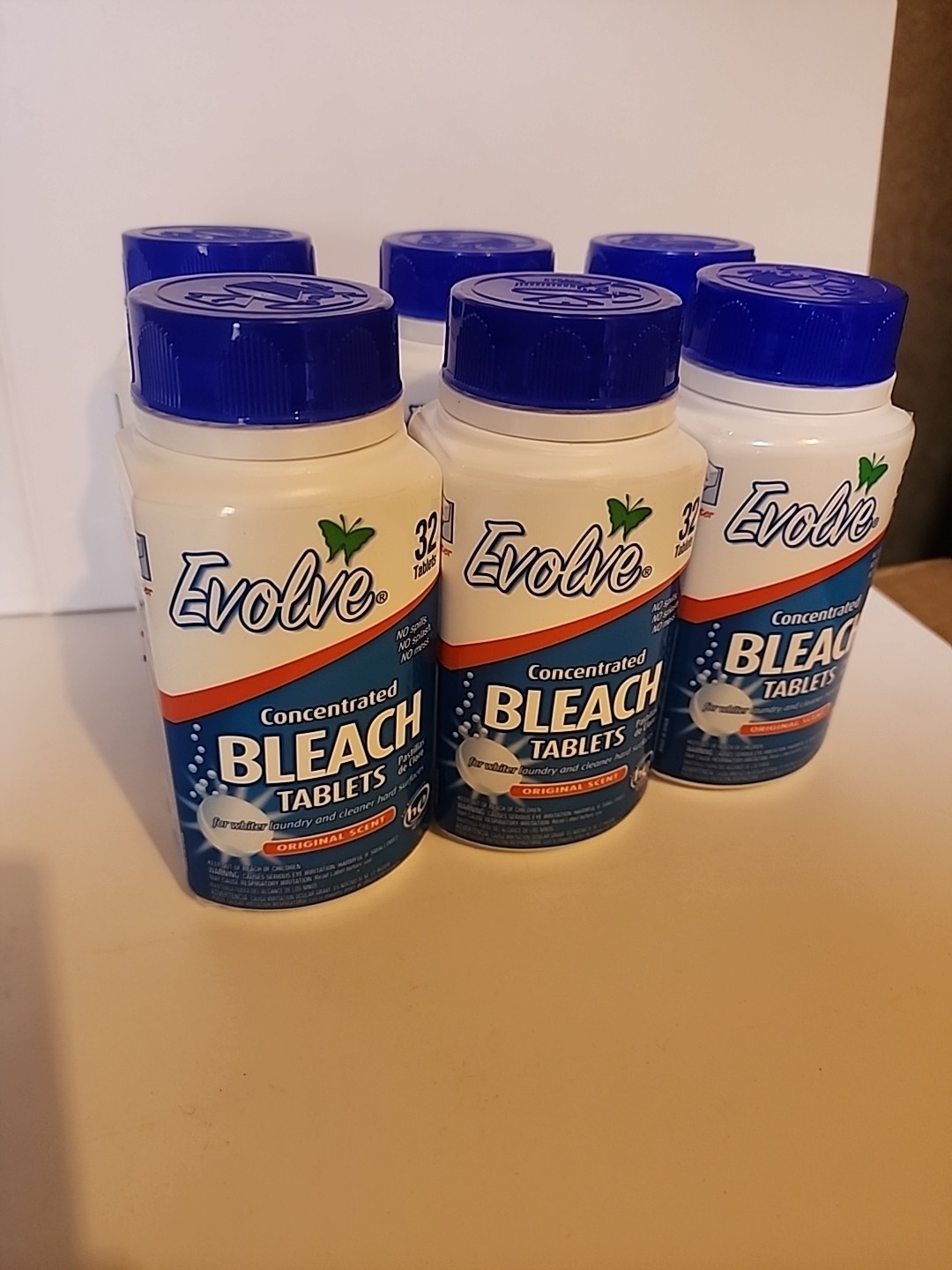 6× Bleach Tablets 32 Count Eco-Friendly No Spill Easy Storage Activates inWater