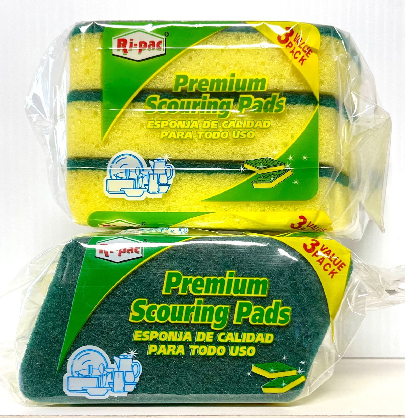 2X3 Pack Non-Scratch Scrub Sponge Cookware Dishes Safe Durable Pads