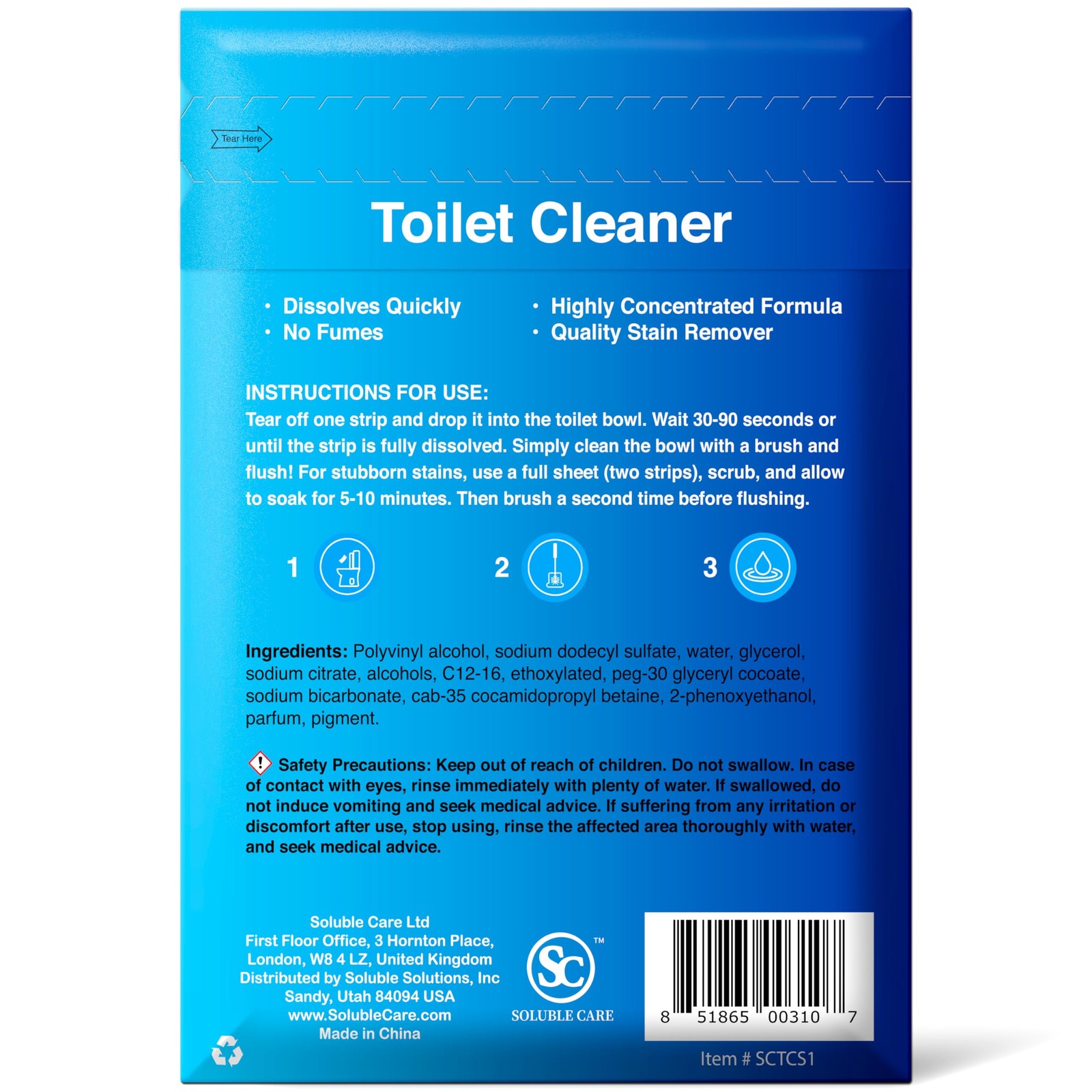 : Dissolvable Toilet Bowl Cleaner Sheets (No Bottles, Easy Clean, Quick-Disso…