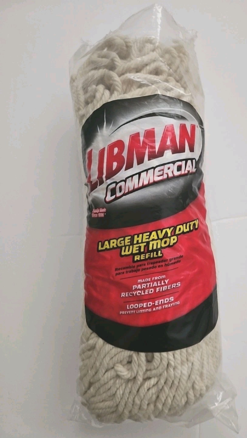 LIBMAN Commercial Large Heavy DUTY WET Mop Refill Open Bag Unused