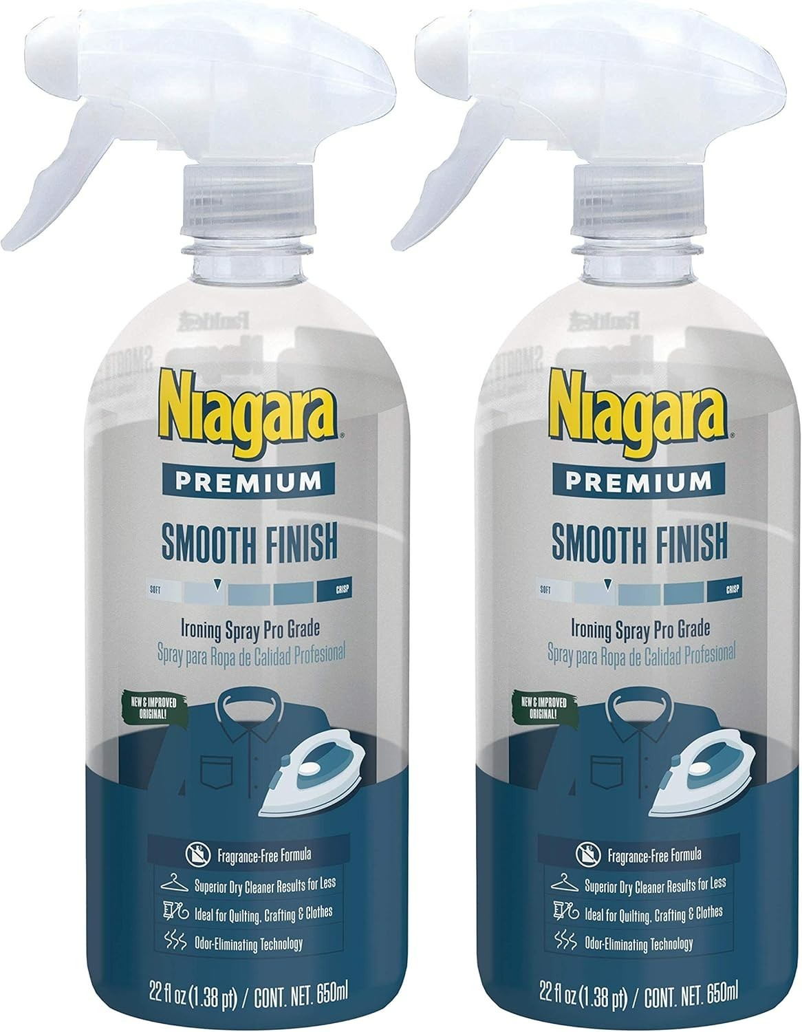 Spray Starch 22 Oz Non-Aerosol Ironing Spray – 2 Pack for Effortless Wrinkles