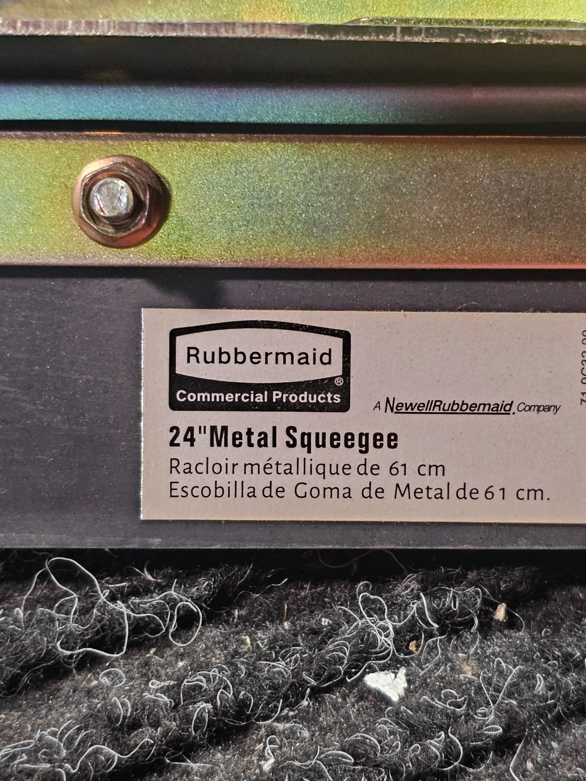 (QTY 6) Rubbermaid 9C3200BLA 24inch Black Straight Rubber Floor Squeegee