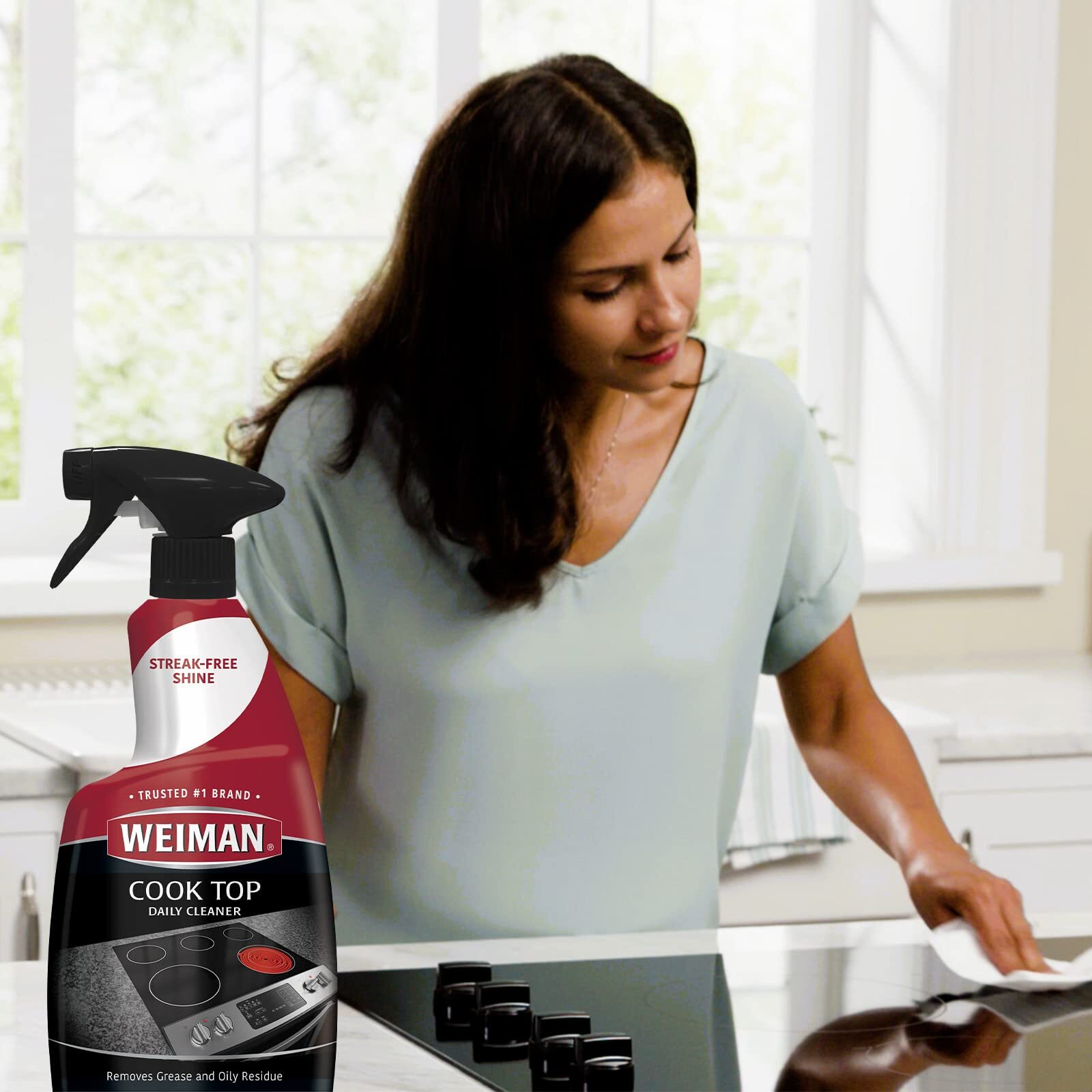 Weiman Cook Top Daily Cleaner Pack 2 with Microfiber Cloth for Stovetops