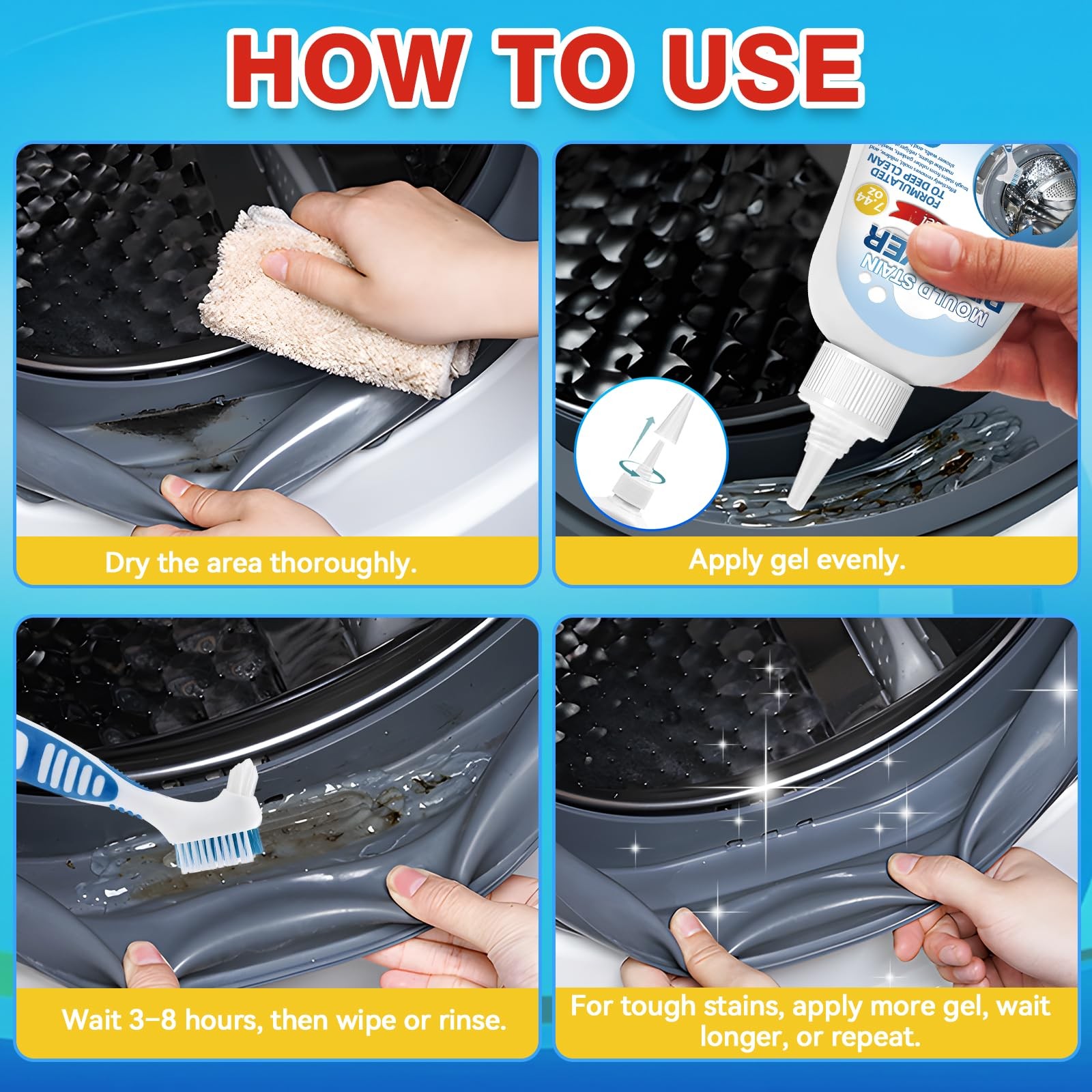 Mold 8 Fl Oz – Deep Cleaning for Washing Machine Gasket, Bathroom Mold, Tile …