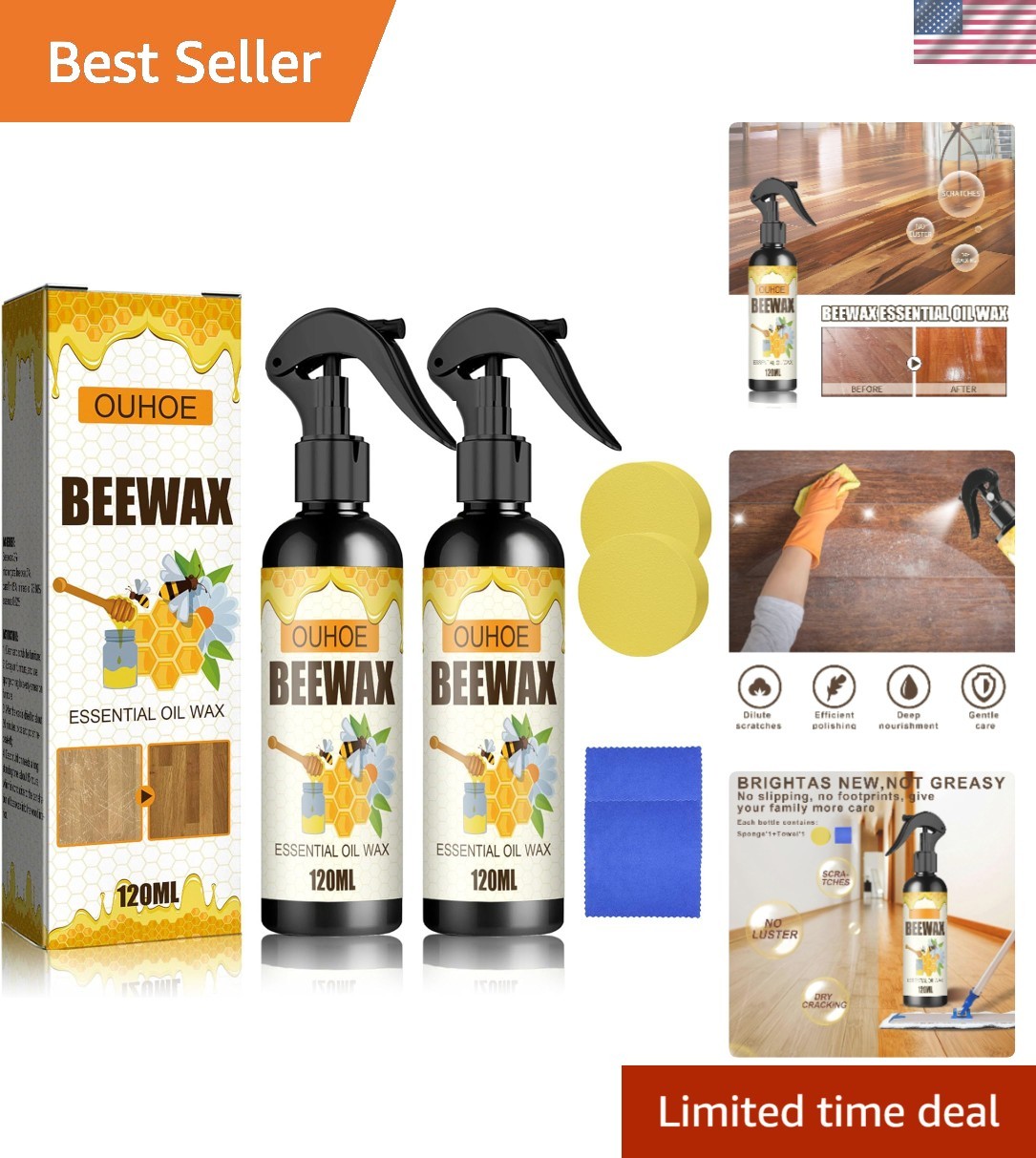 Beeswax Spray – Cleans, Polishes, and Protects All Treated Wood Types