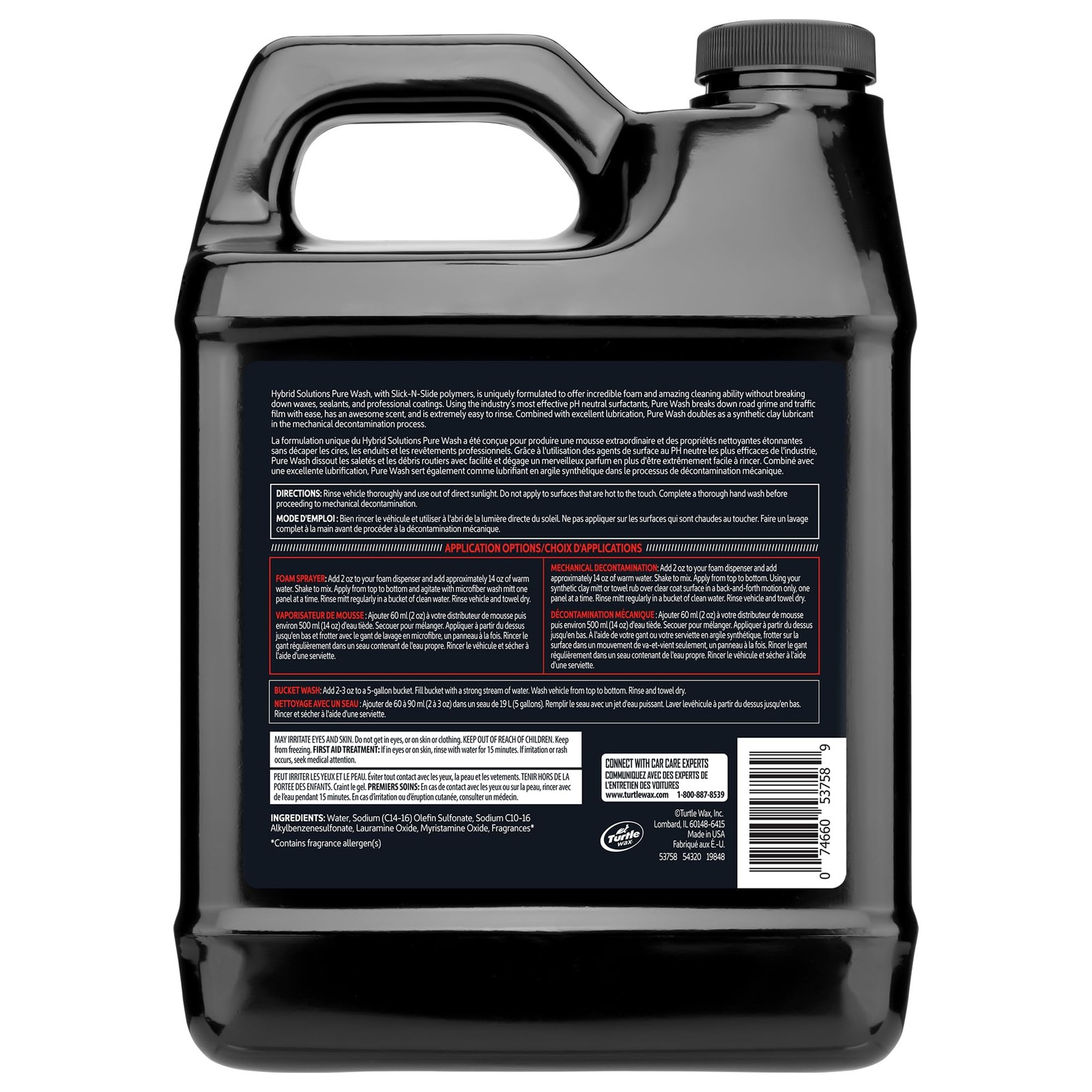 64oz Turtle Wax 54320 Hybrid Solutions Slick-N-Slide Pure Wash, pH Neutral