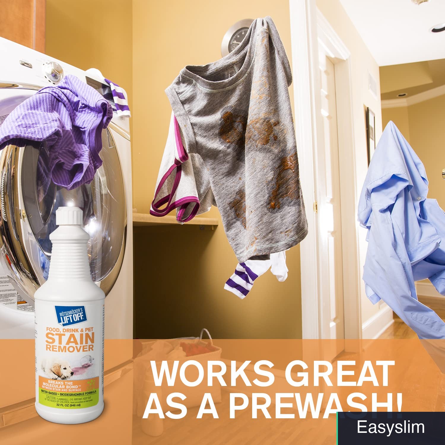 Multi-Surface Stain Remover Liquid, Water-Based Biodegradable Formula, 32 Oz