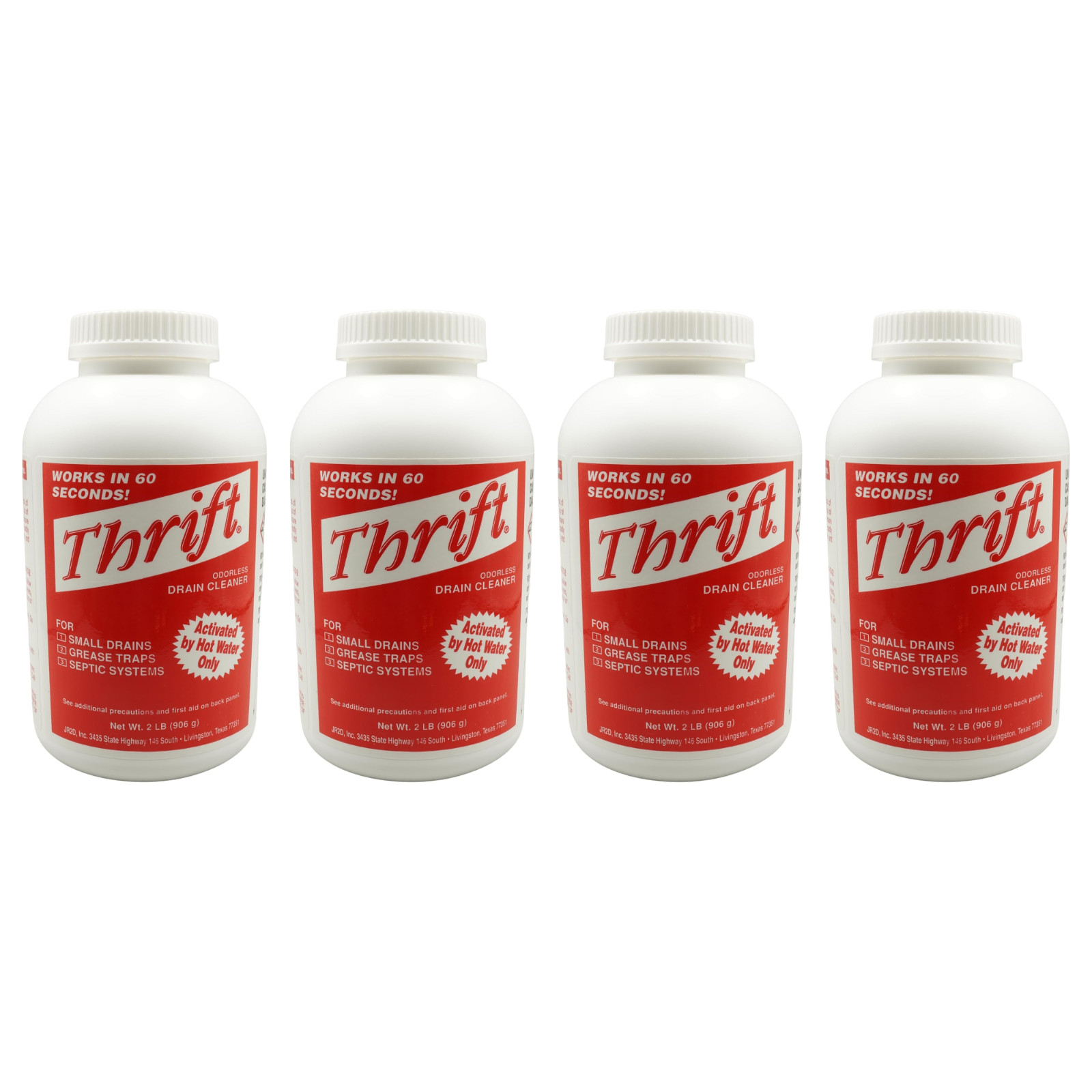 Thrift T-200 Drain Cleaner 2 lb Granular Drain Opener (4 Pack) FREE SHIPPING