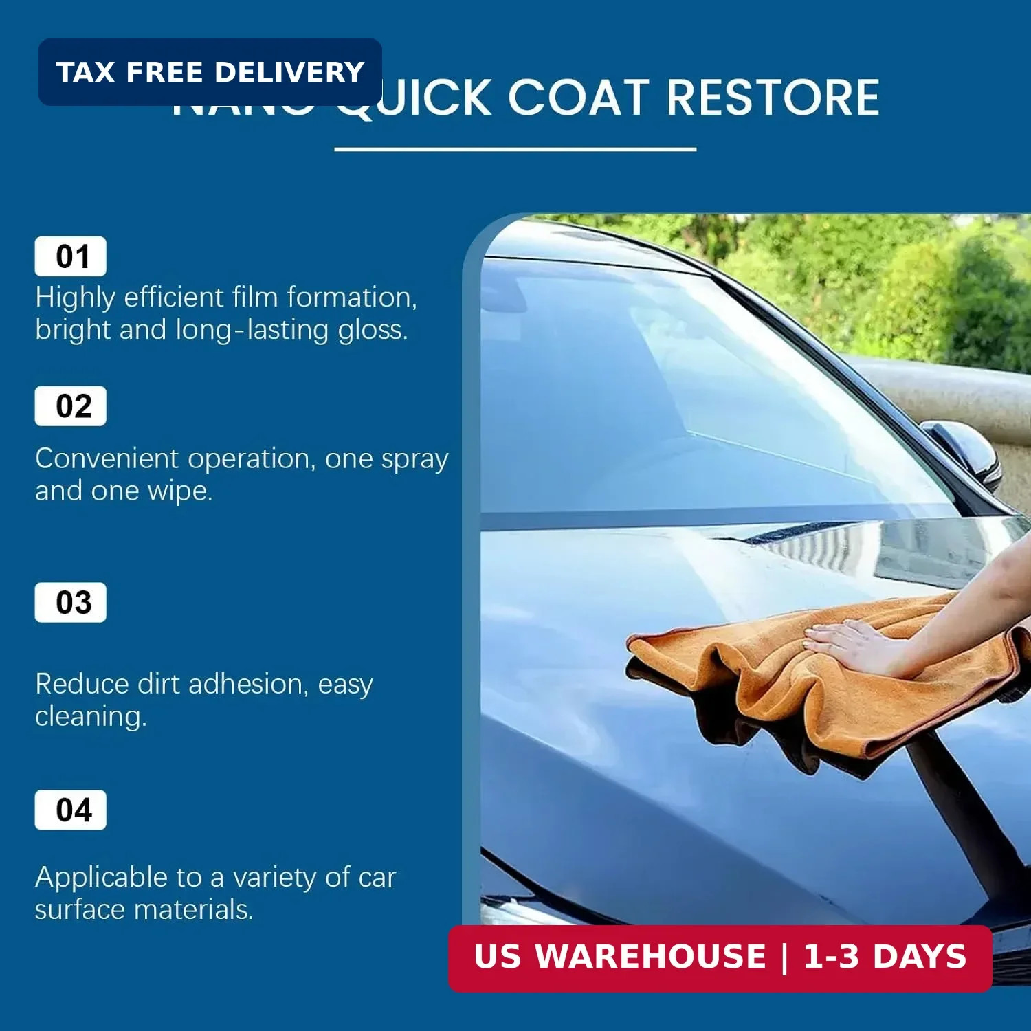 2Pcs Nano Quick Coat Restore Coating Spray,2026 New Advanced Automobile Quick Ef